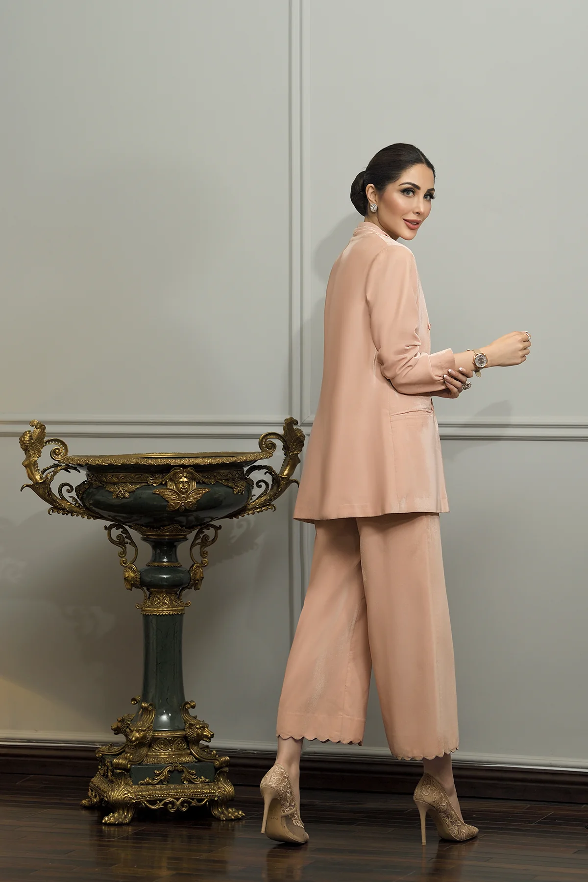 KFW21-06-Basic Coat with Culottes 2PC - Image 2