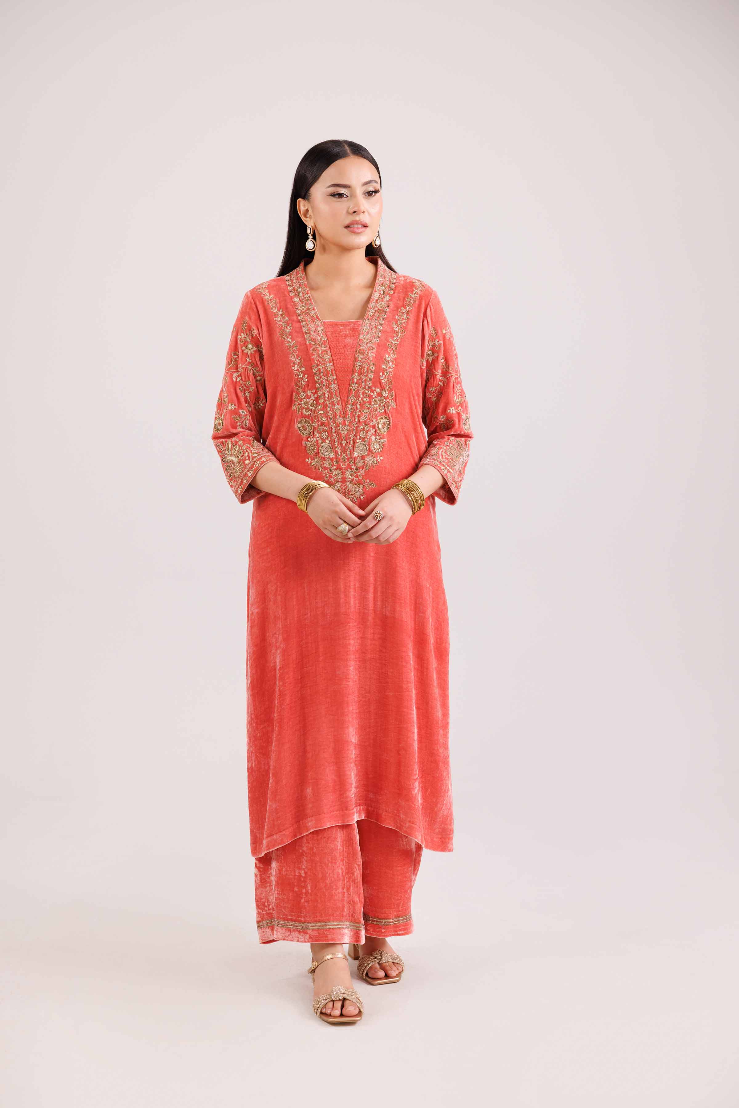 2 Piece - Embroidered Suit - KFW25-26 - Image 5