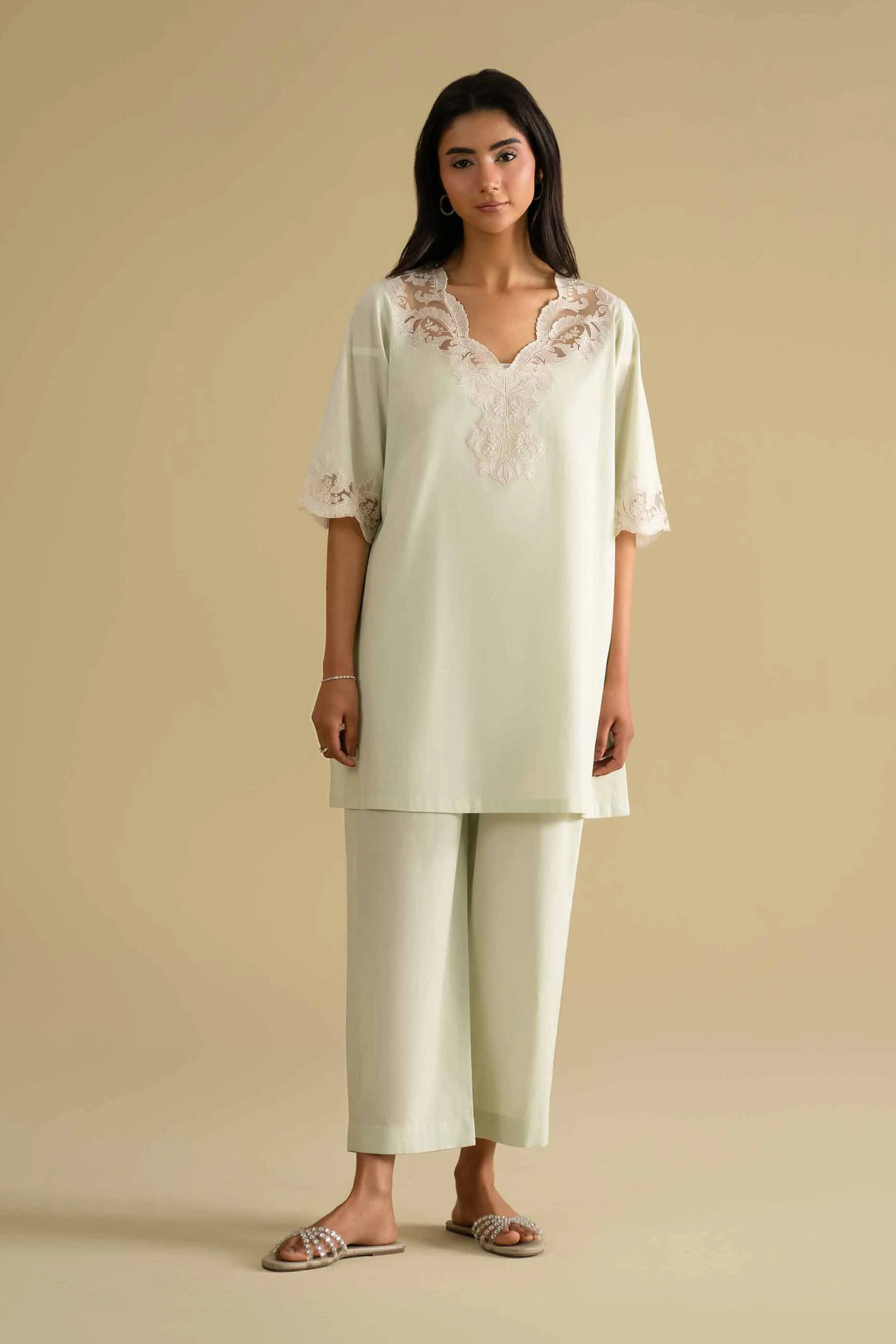 2 Piece - Embroidered Loungewear - KLS26-04 - Image 5