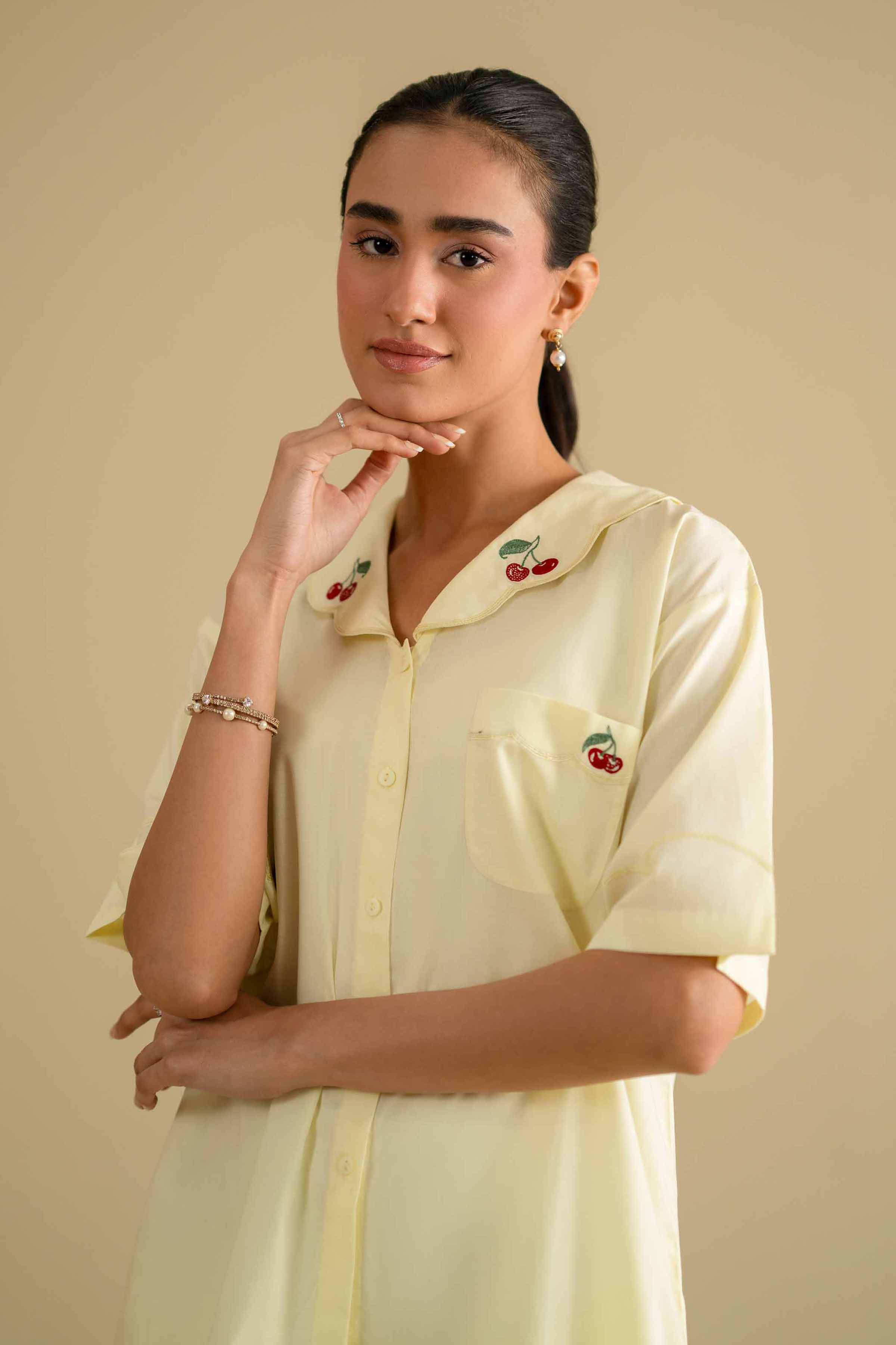 2 Piece - Embroidered Loungewear - KLS26-06 - Image 2
