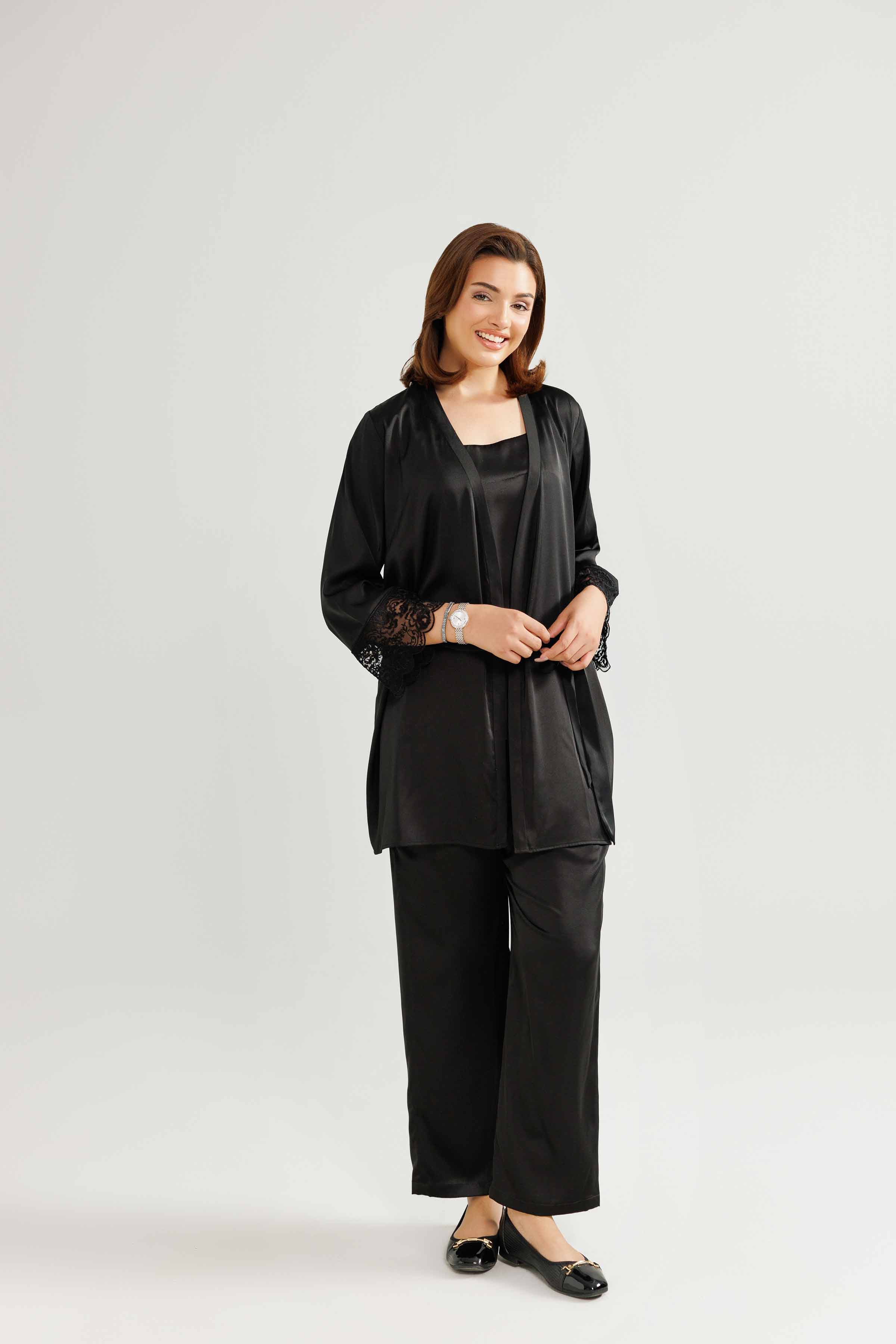 3 Piece - Embroidered Loungewear - KLW25-07 - Image 4