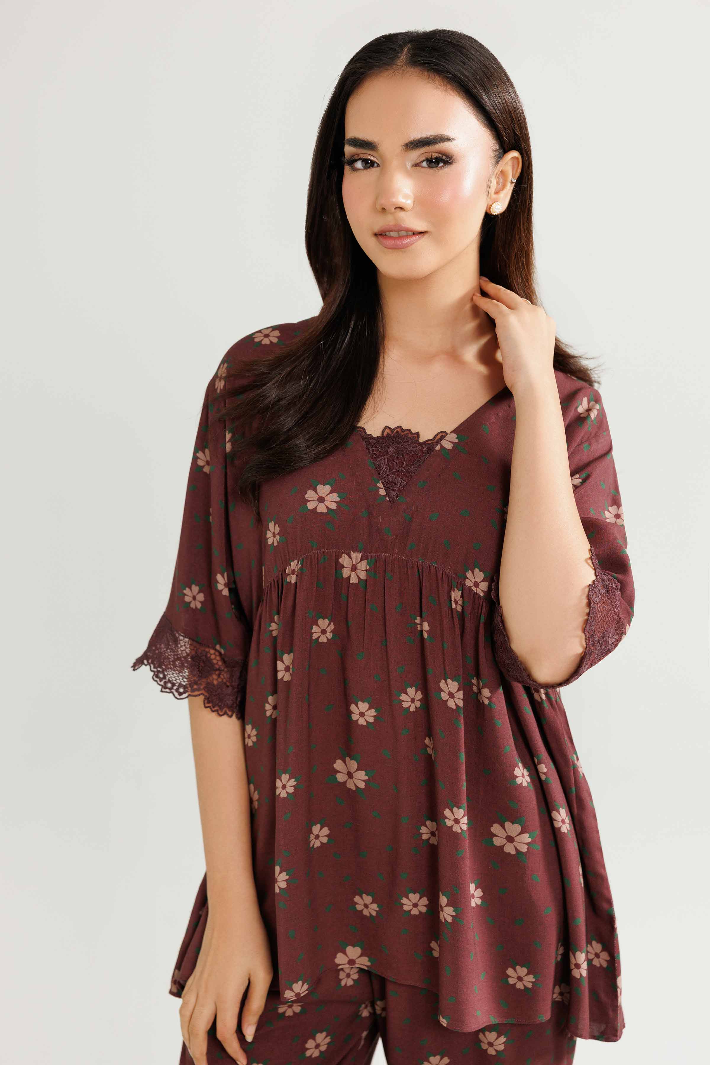2 Piece - Embroidered Loungewear - KLW25-09 - Image 7