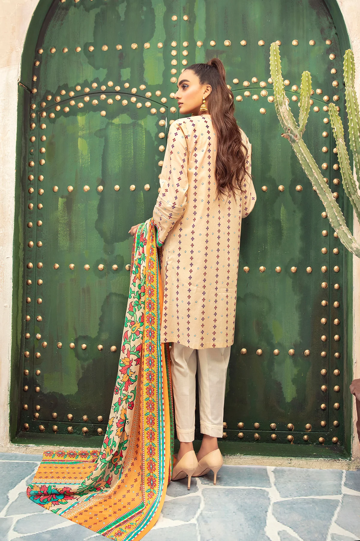PDS21-08-Classic Shirt with Pleates & Button Detailngs with Dupatta - 2PC - Image 2