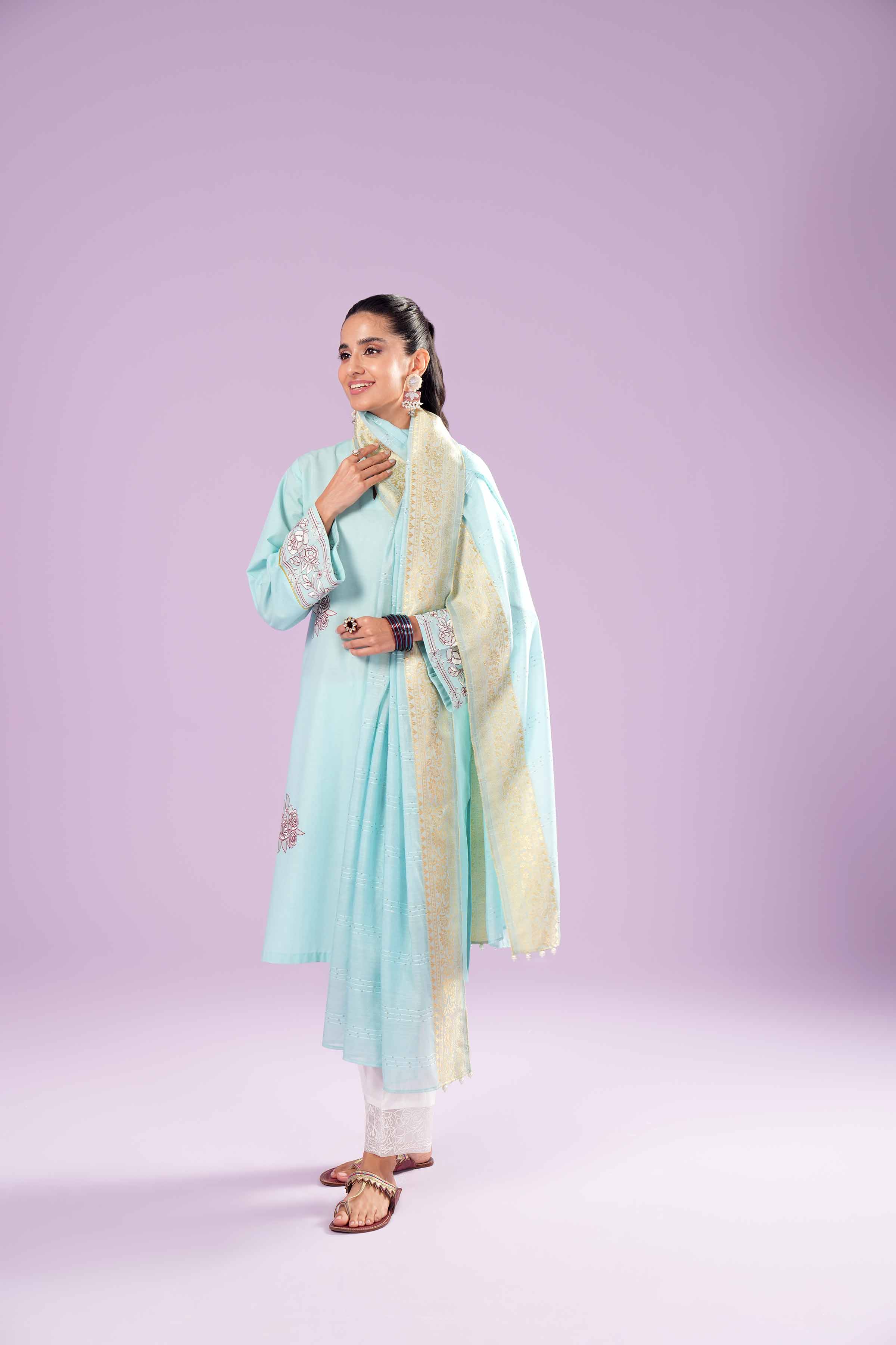 2 Piece - Printed Embroidered Suit - PE24-136 - Image 8