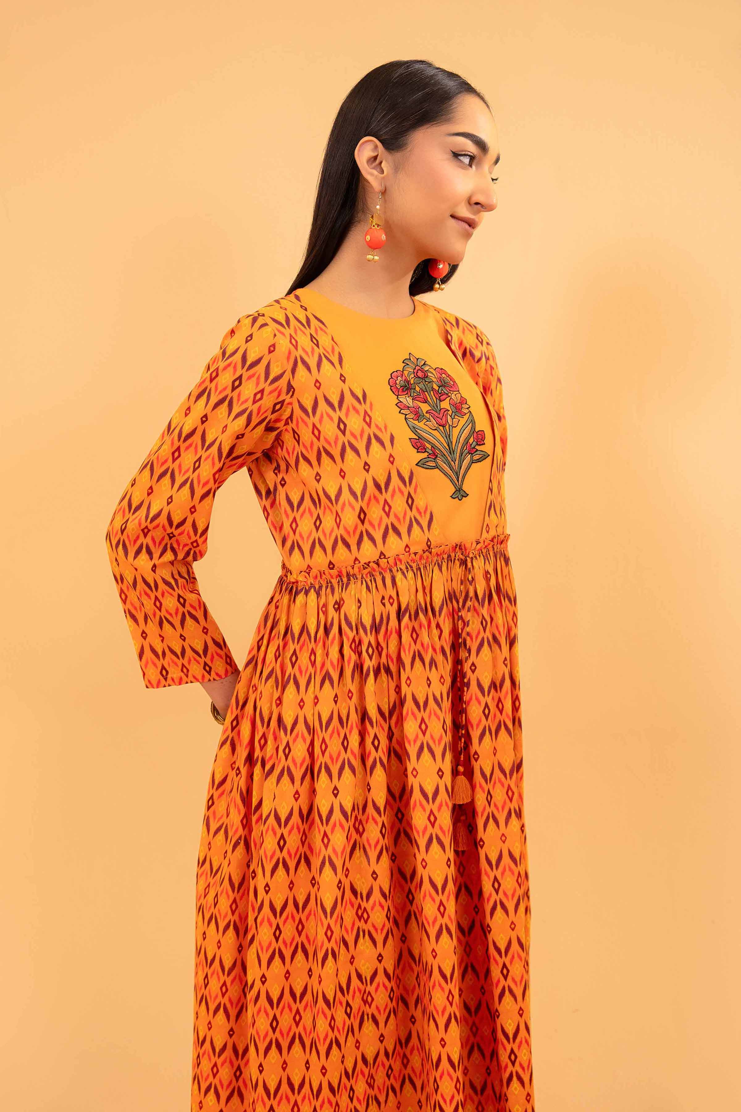 2 Piece - Printed Embroidered Suit - PE24-270 - Image 2