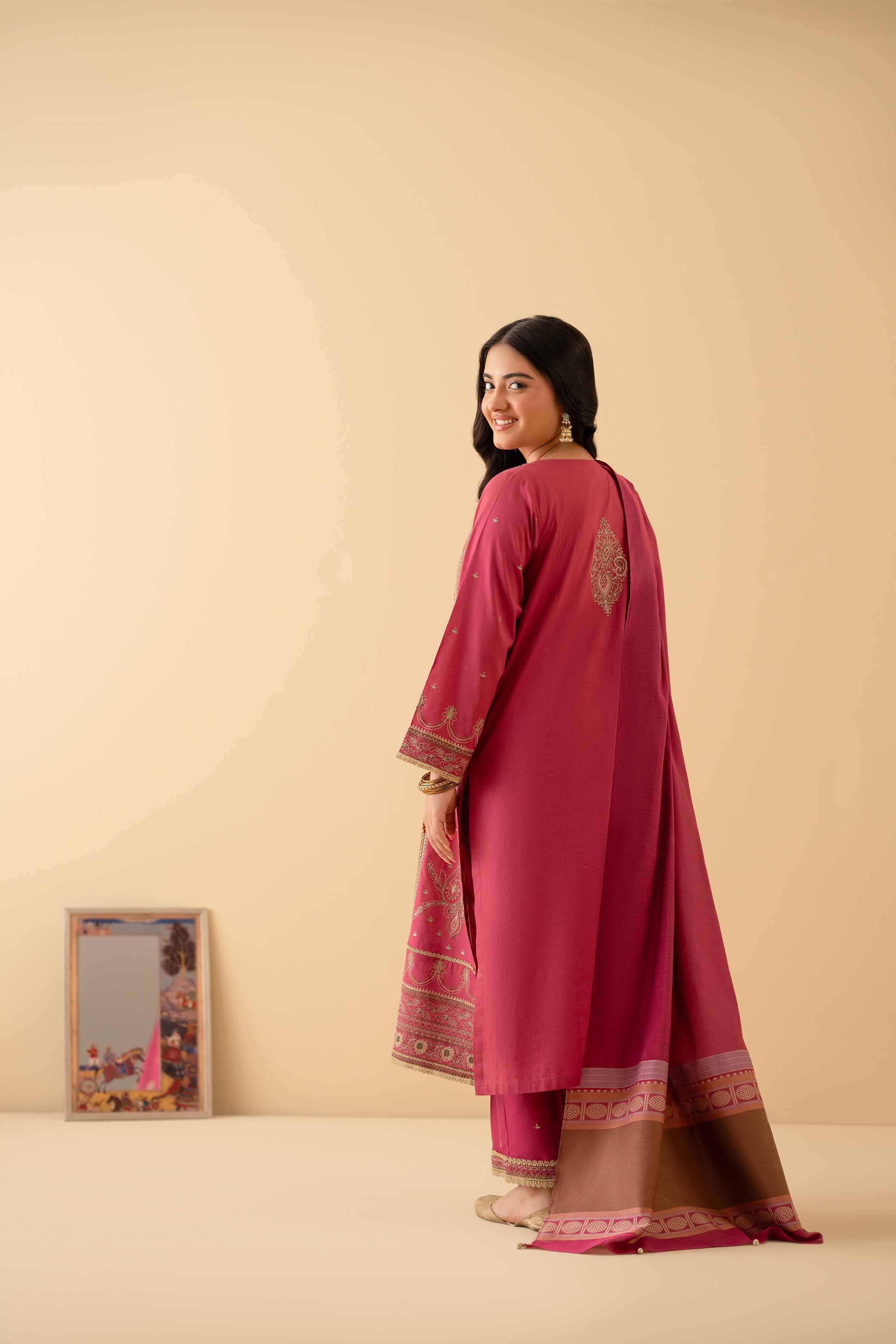 3 Piece - Embroidered Suit - PE25-232 - Image 3