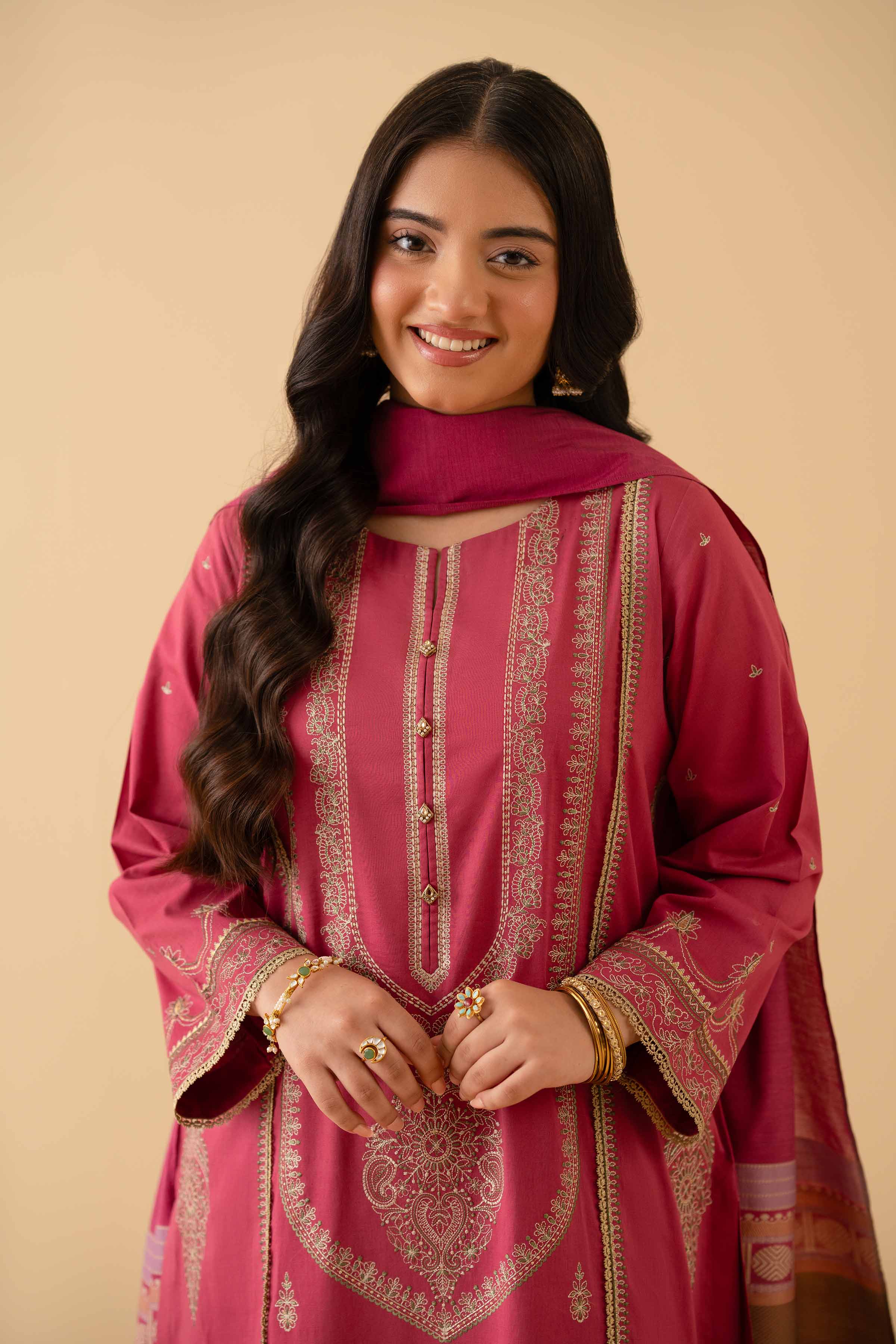 3 Piece - Embroidered Suit - PE25-232 - Image 7