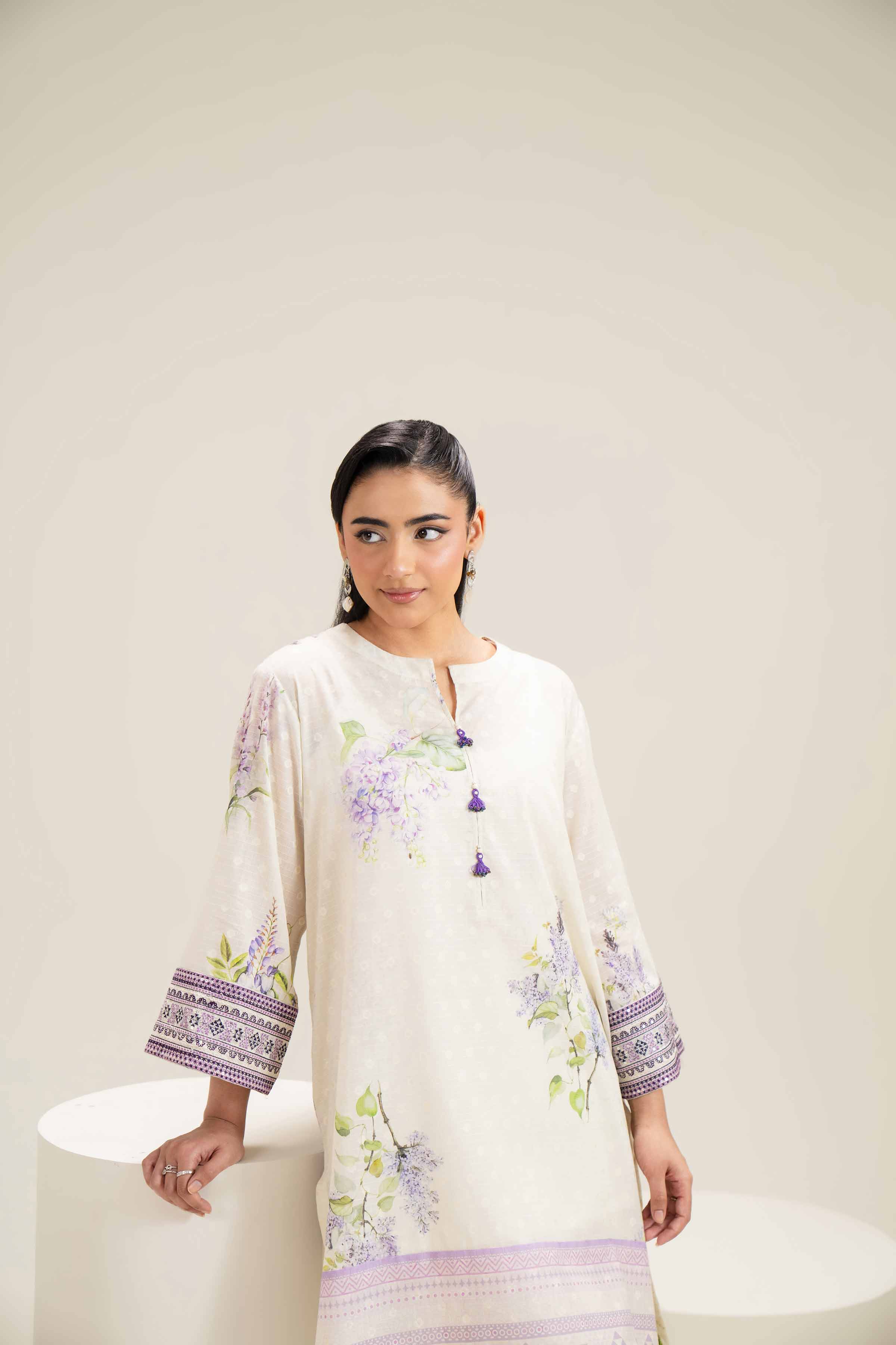 2 Piece - Printed Embroidered Suit - PE25-254 - Image 4