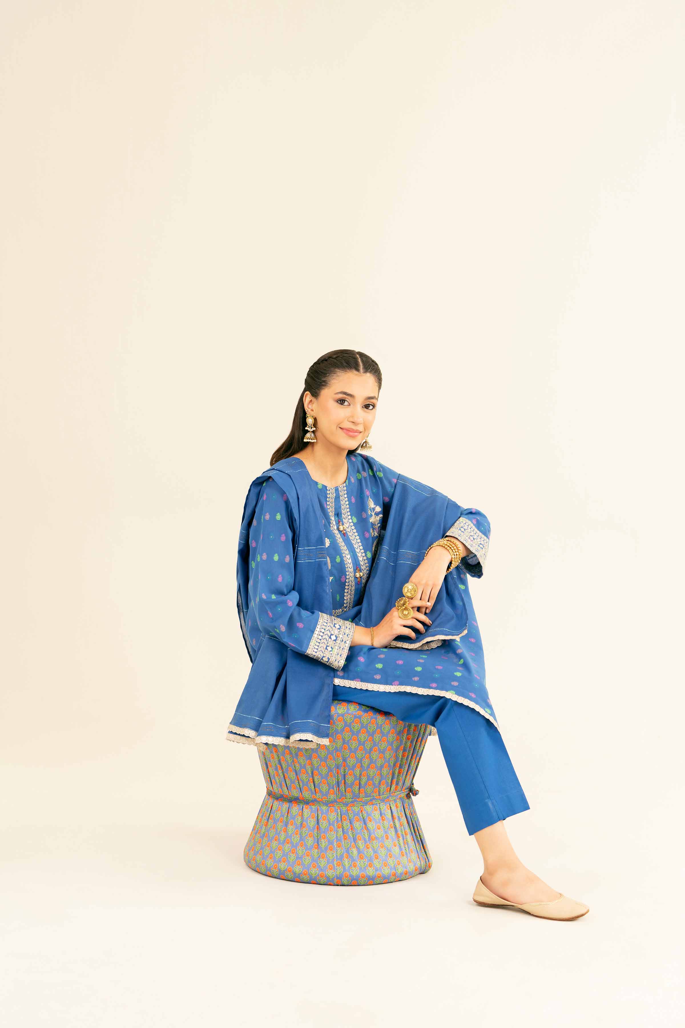 3 Piece - Embroidered Suit - PE25-355 - Image 9
