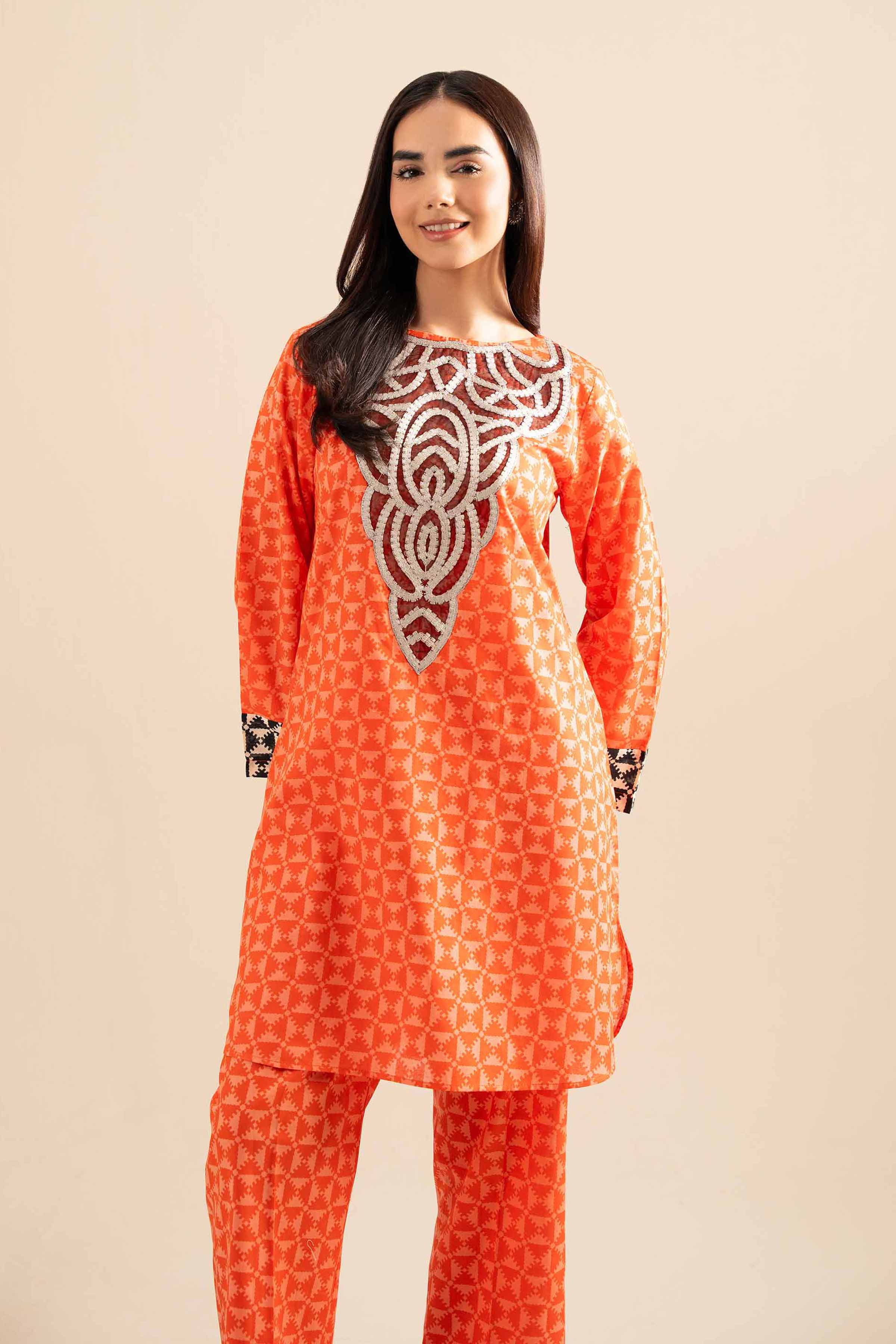 2 Piece - Printed Embroidered Suit - PE25-394 - Image 2