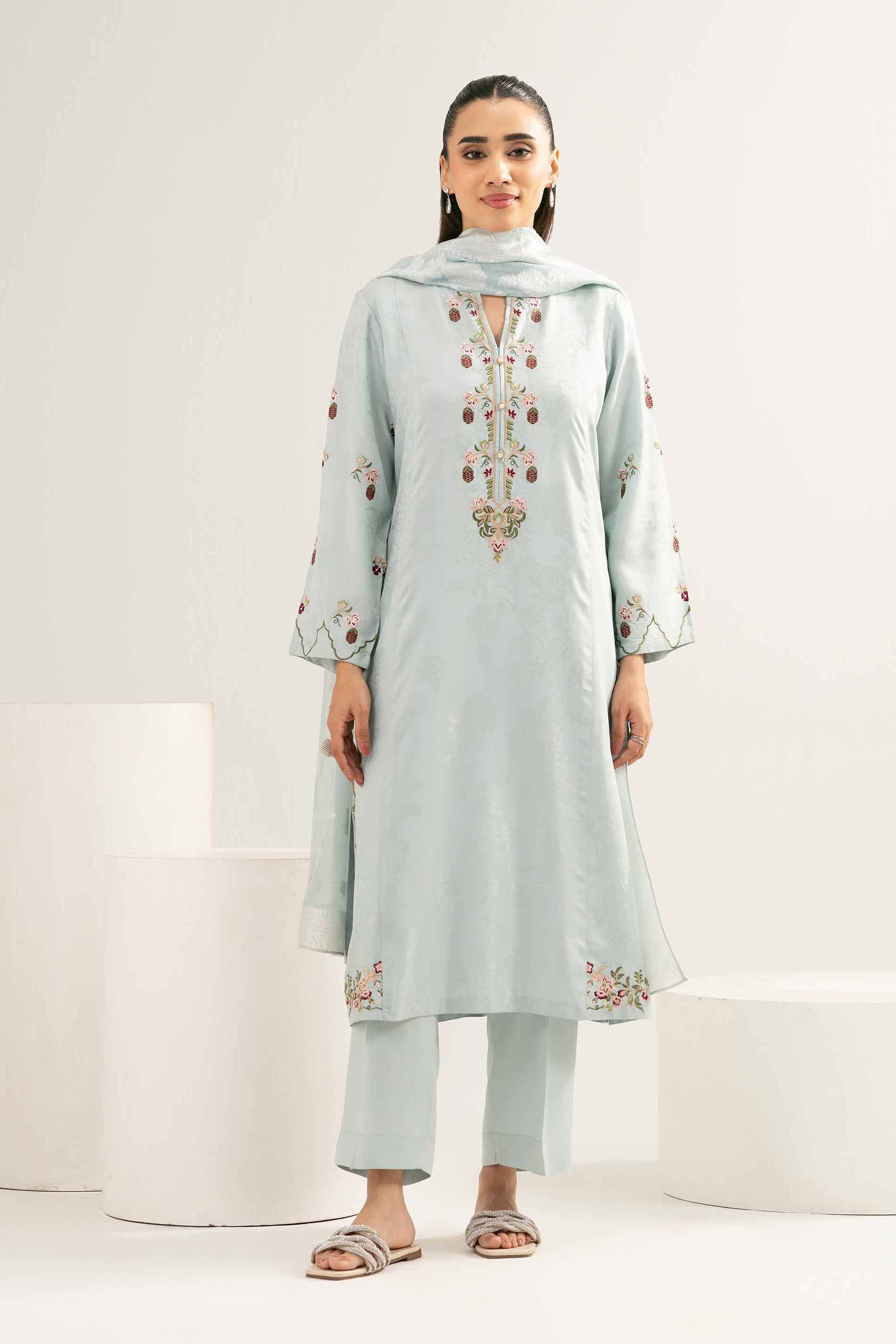 3 Piece - Embroidered Suit - PE25-414 - Image 2