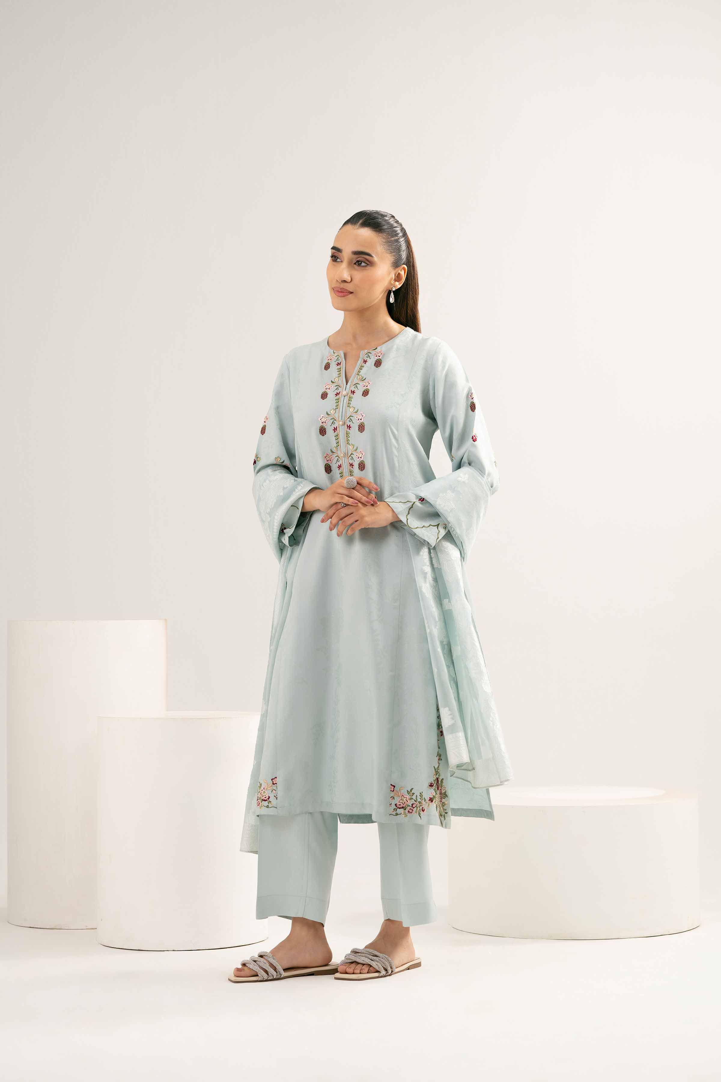 3 Piece - Embroidered Suit - PE25-414 - Image 5