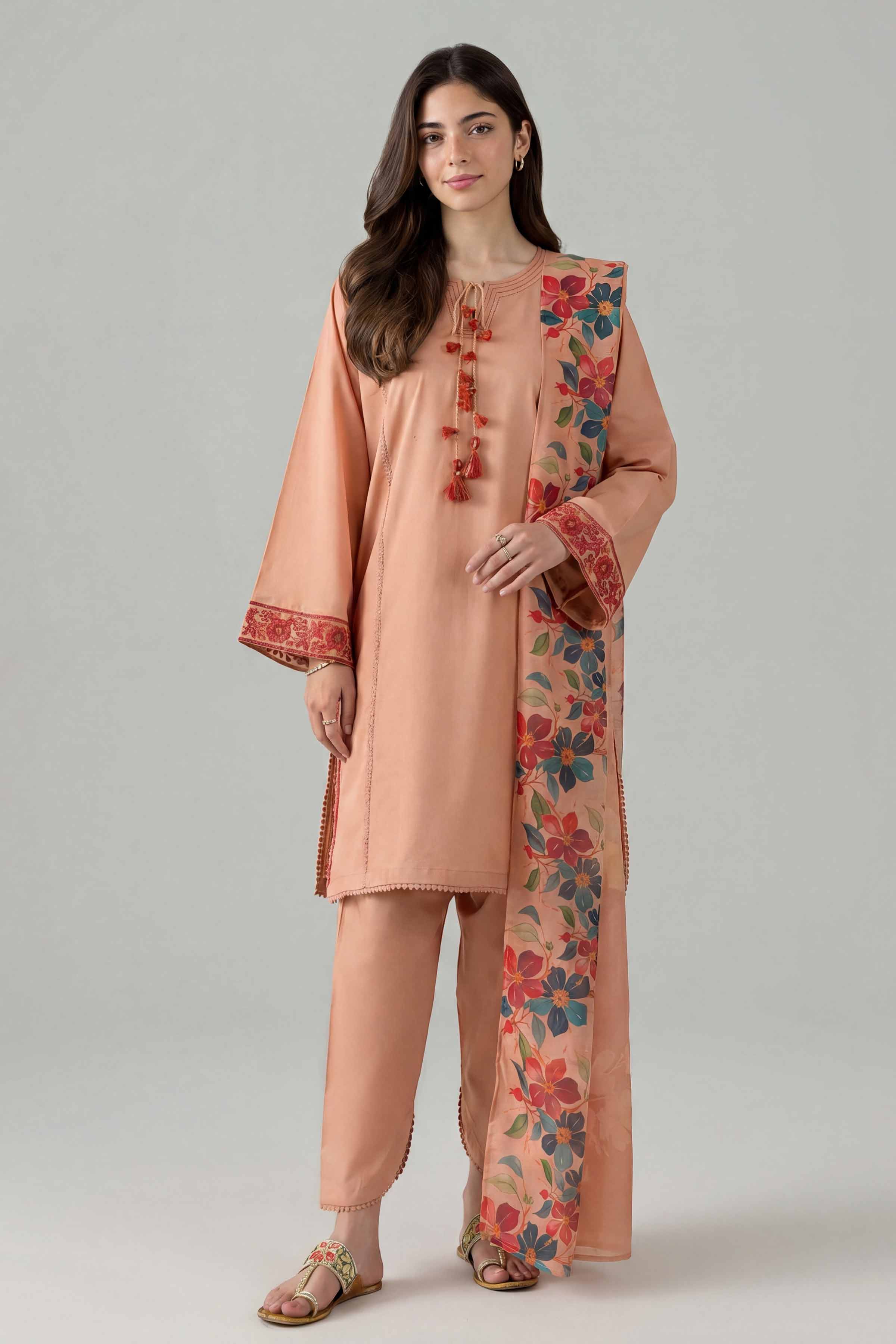 3 Piece - Embroidered Suit - PE26-139 - Image 6