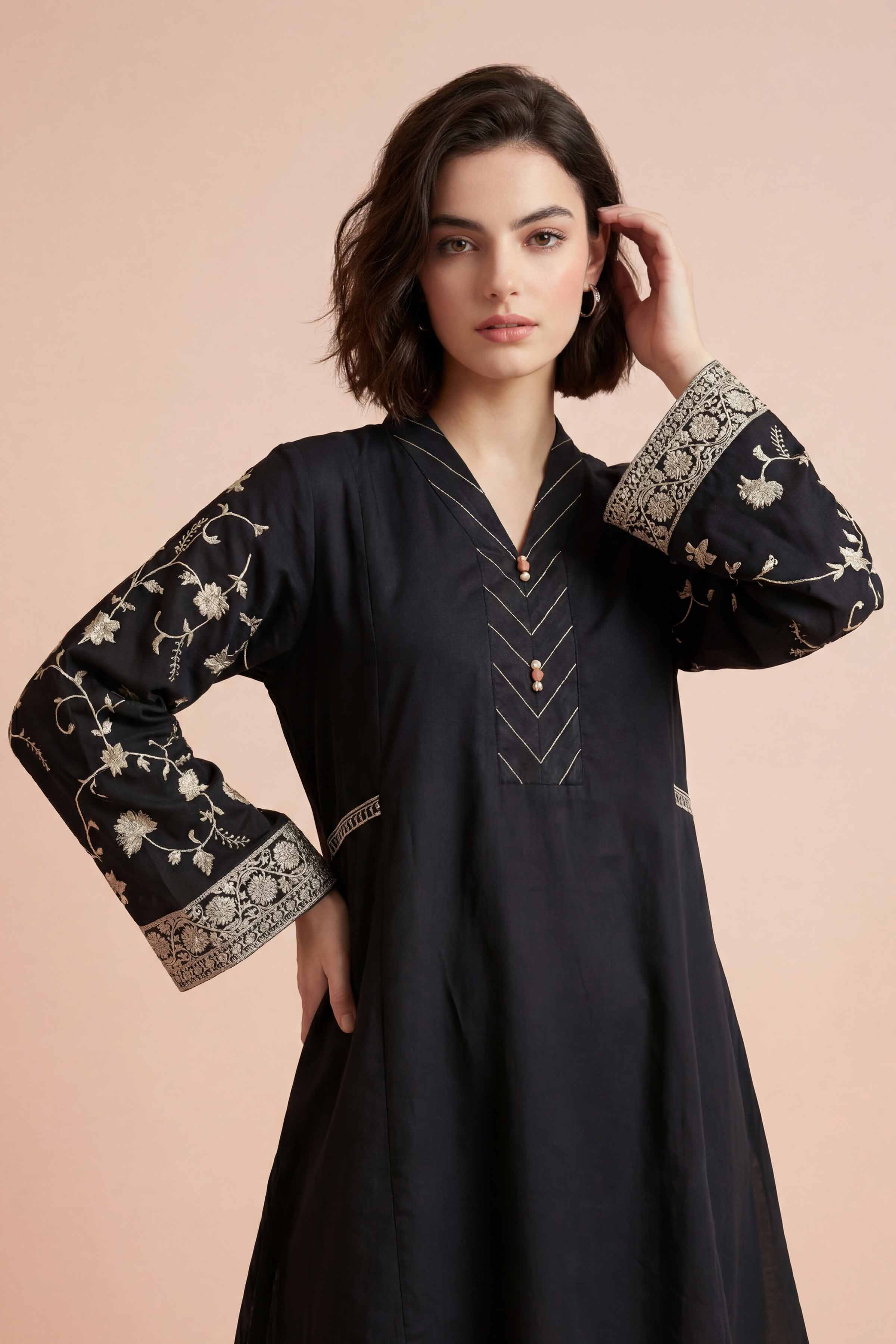 2 Piece - Embroidered Suit - PE26-164 - Image 2