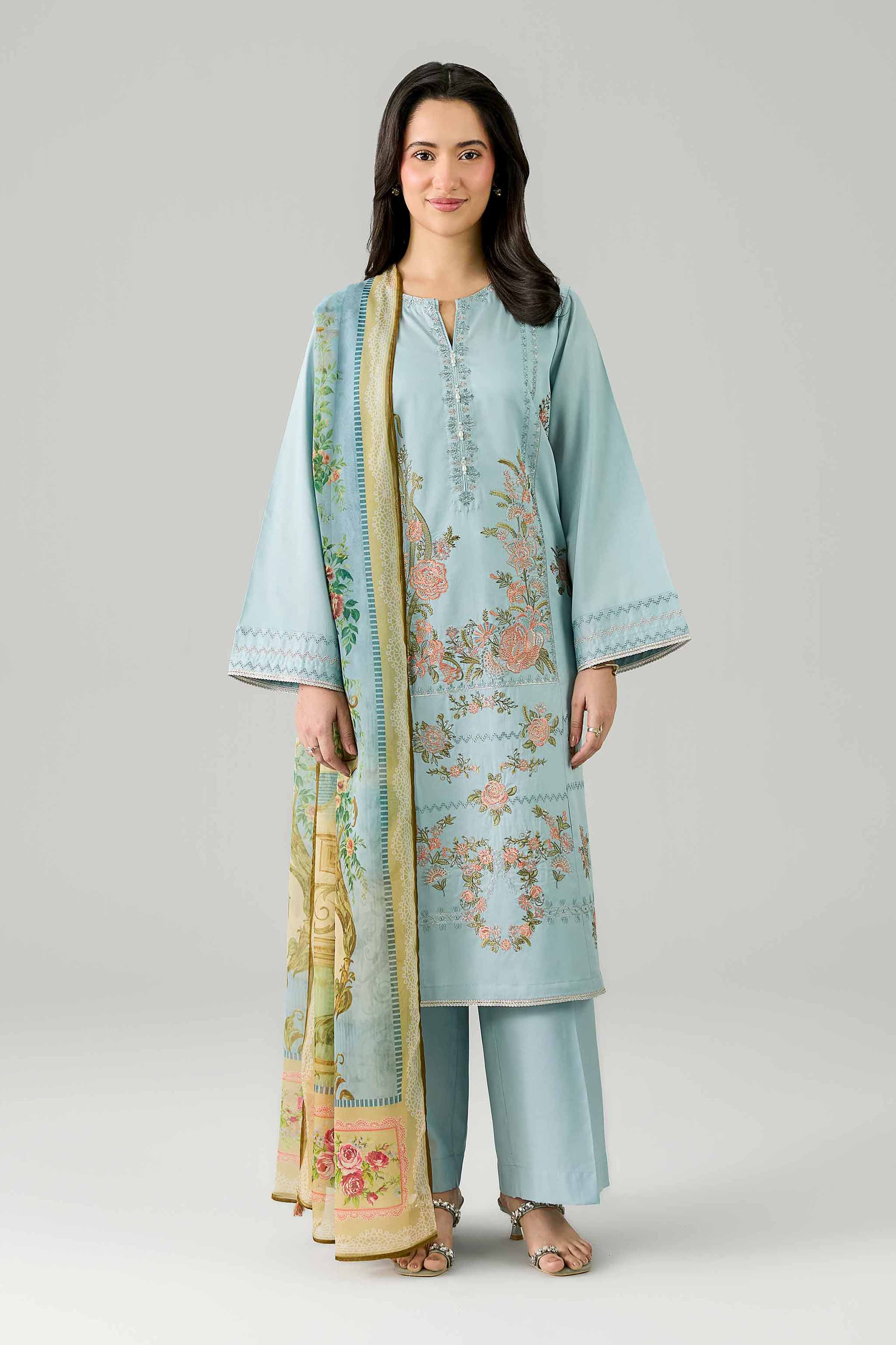 3 Piece - Embroidered Suit - PE26-320 - Image 3