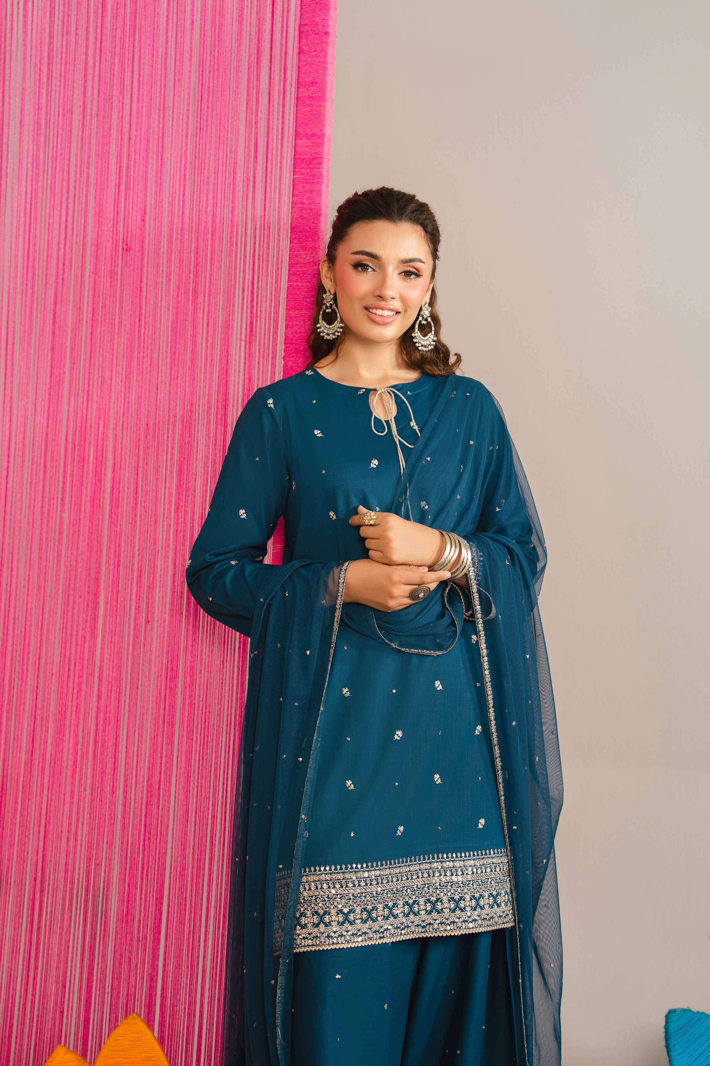 3 Piece - Embroidered Suit - PE26-327 - Image 7