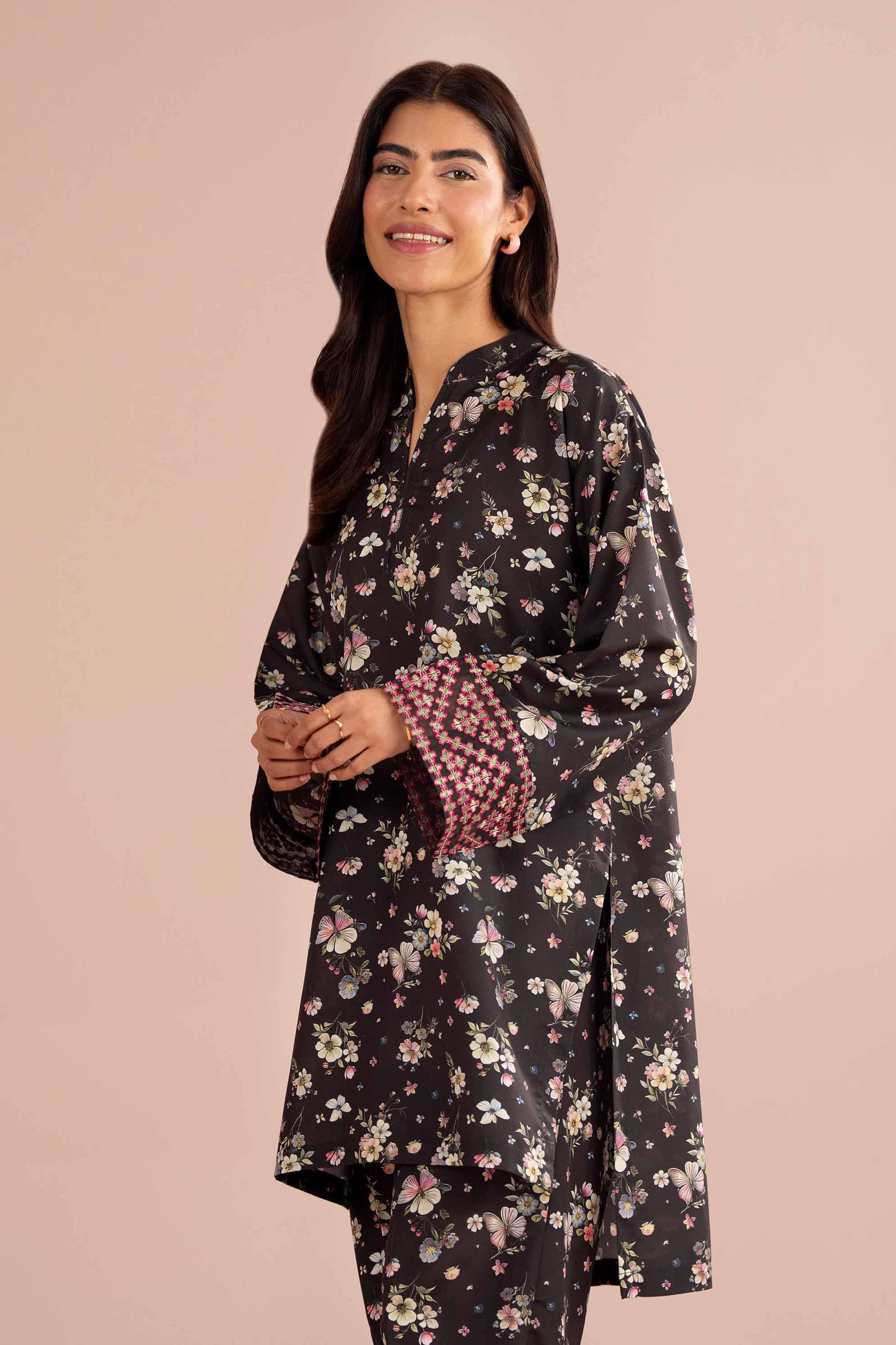2 Piece - Printed Embroidered Suit - PE26-414 - Image 8