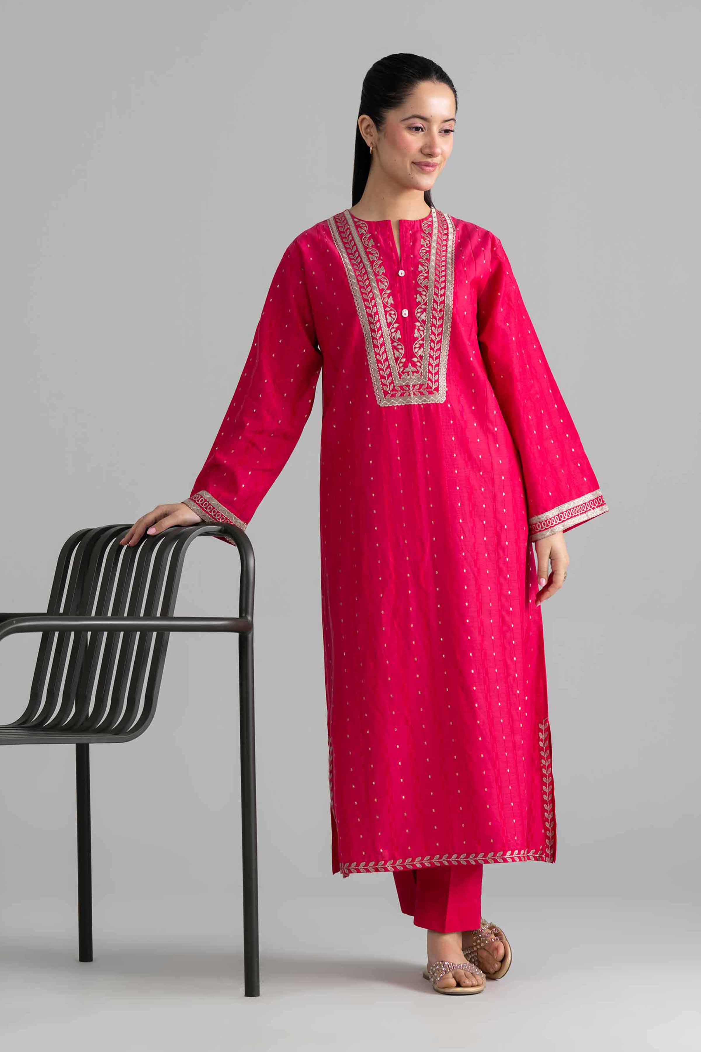 2 Piece - Embroidered Suit - PE26-460 - Image 8