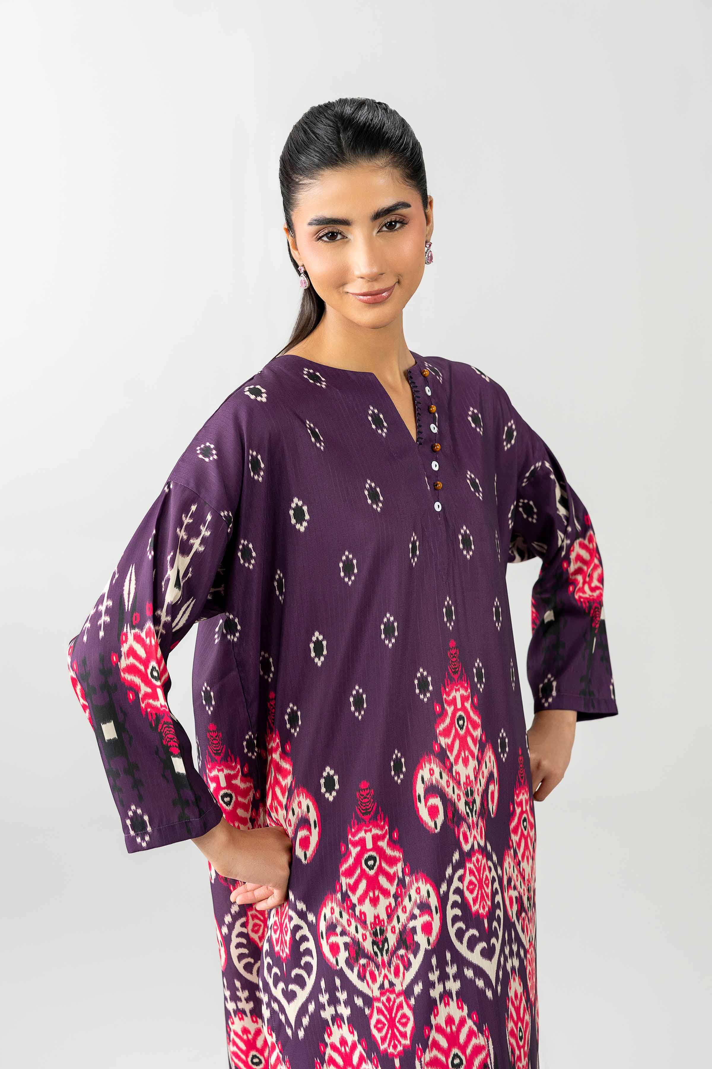 2 Piece - Printed Embroidered Suit - PE26-482 - Image 2