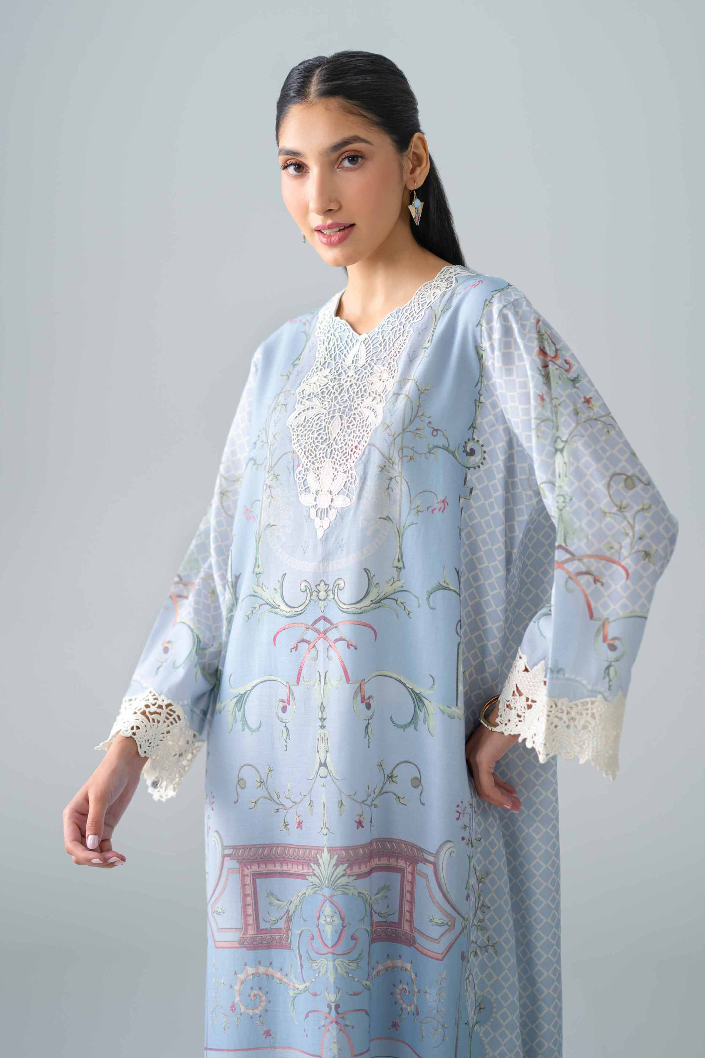 2 Piece - Printed Embroidered Suit - PE26-484 - Image 6