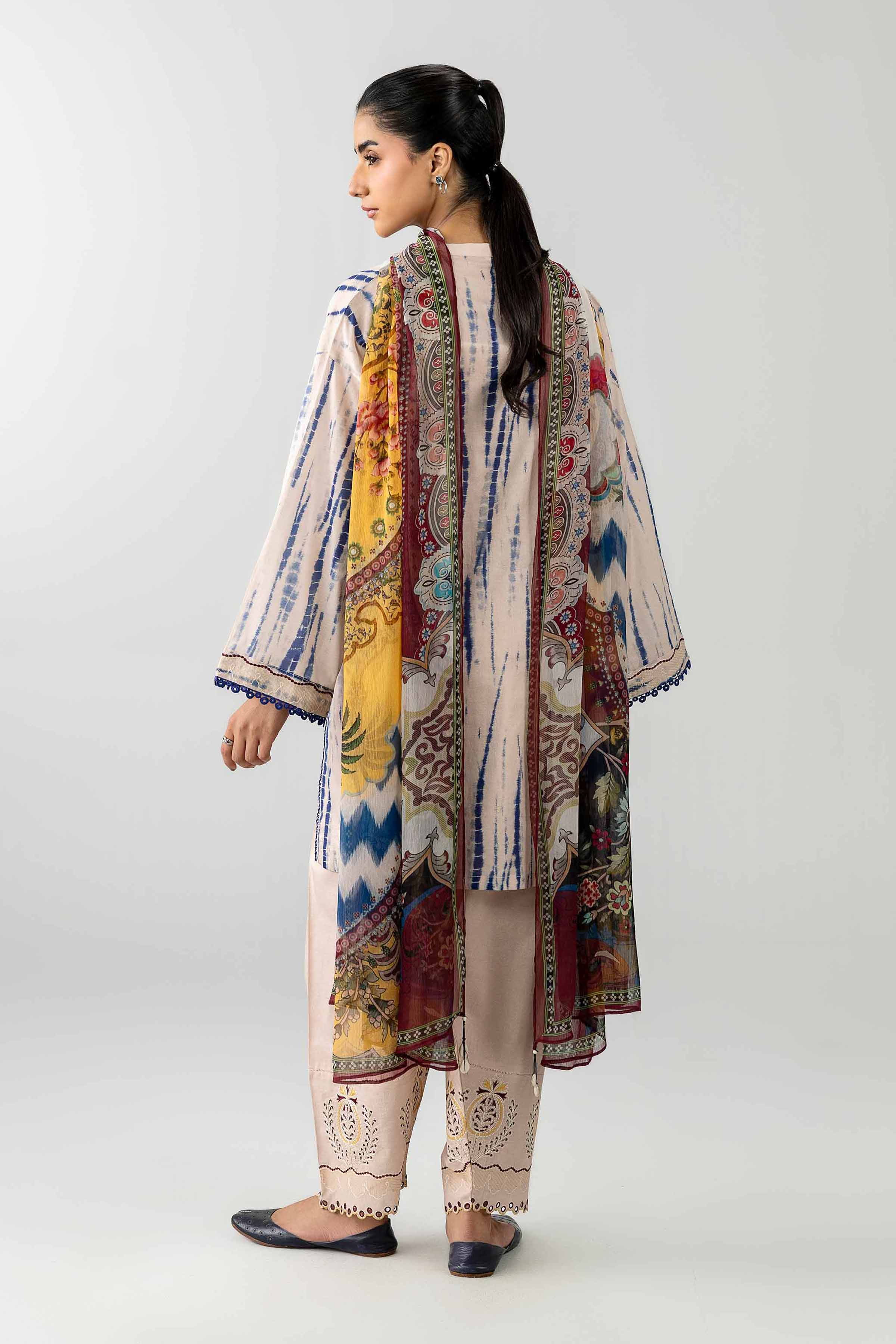 3 Piece - Printed Embroidered Suit - PE26-521 - Image 3