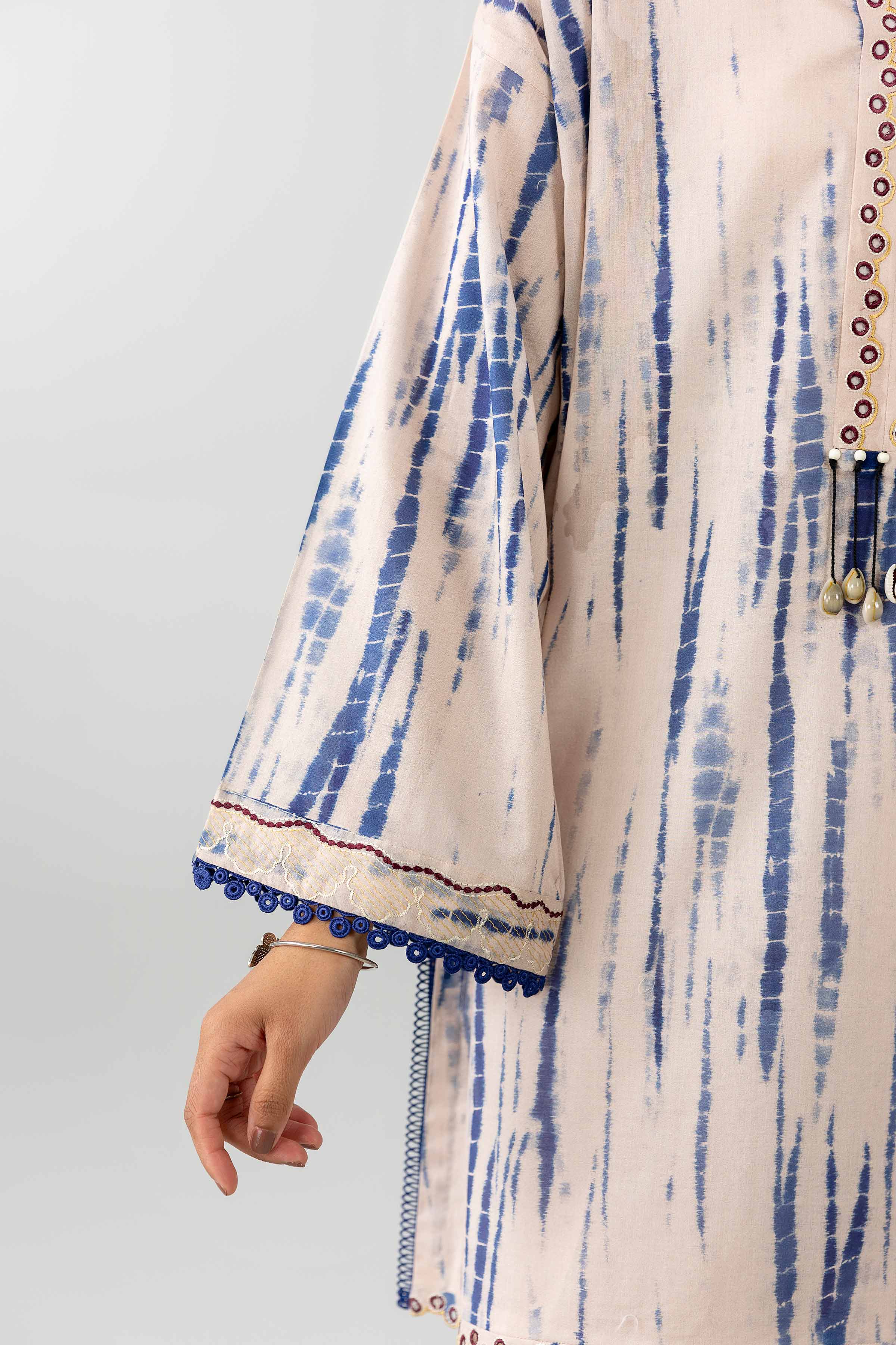 3 Piece - Printed Embroidered Suit - PE26-521 - Image 7