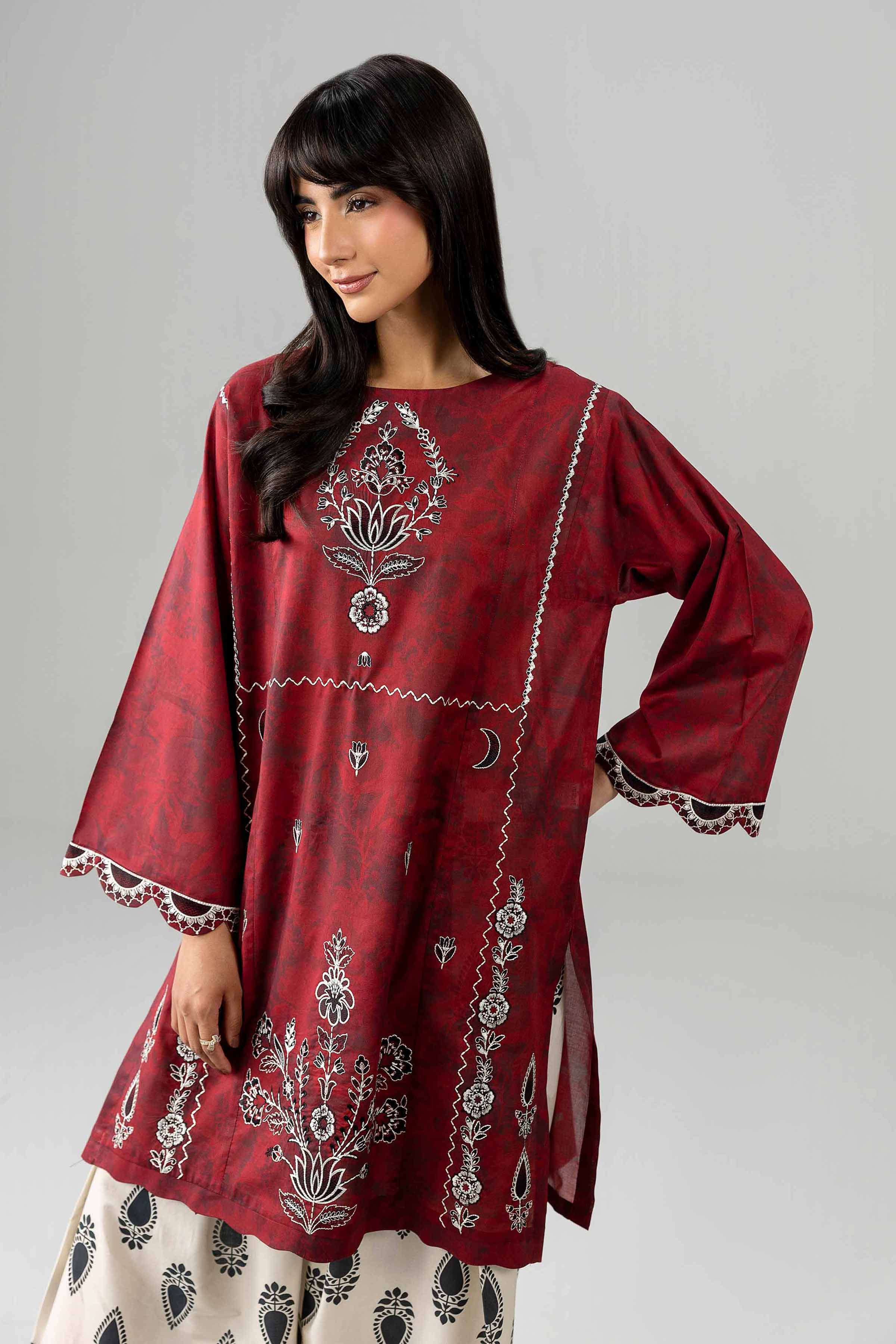 2 Piece - Printed Embroidered Suit - PE26-585 - Image 2