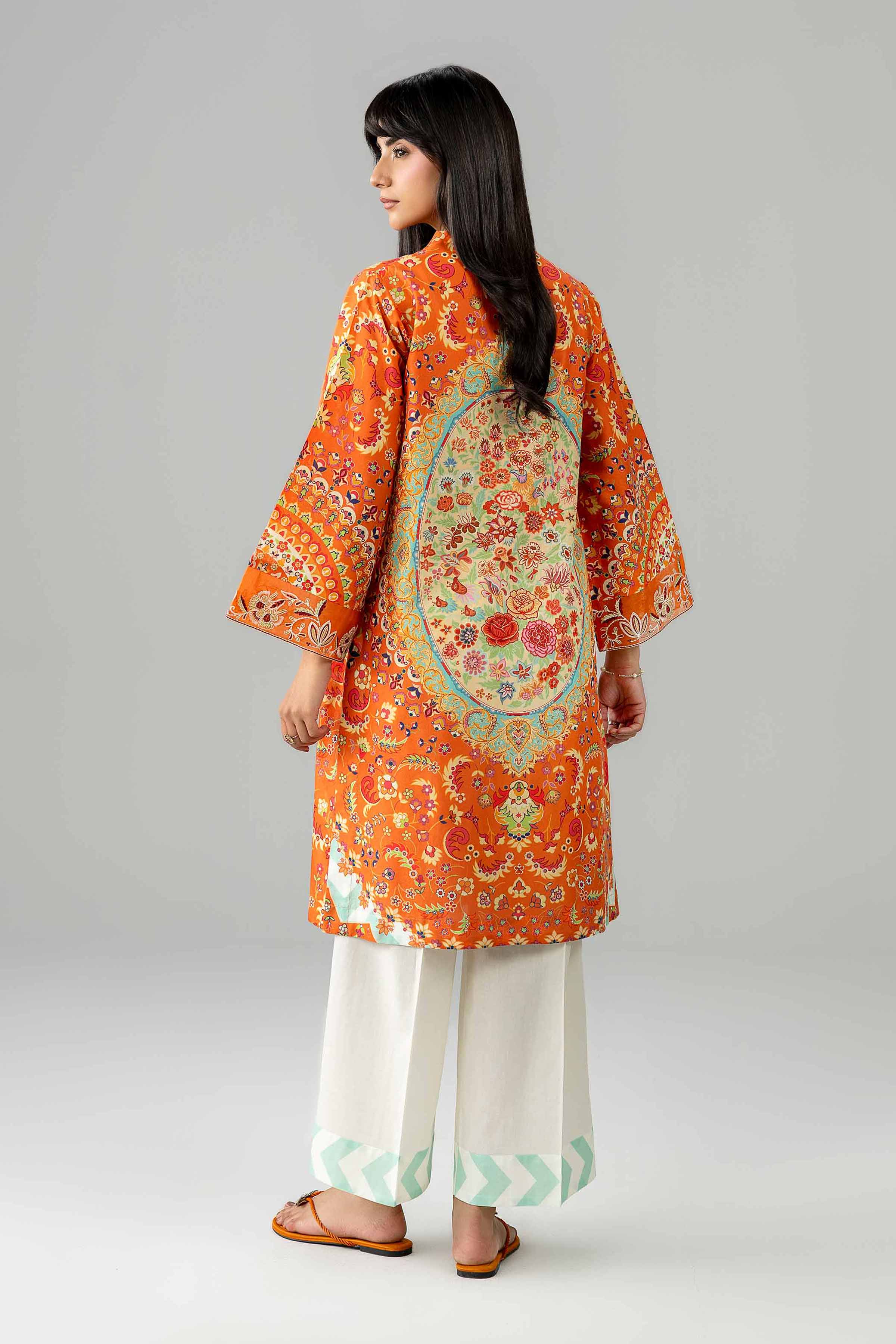 2 Piece - Printed Embroidered Suit - PE26-590 - Image 3