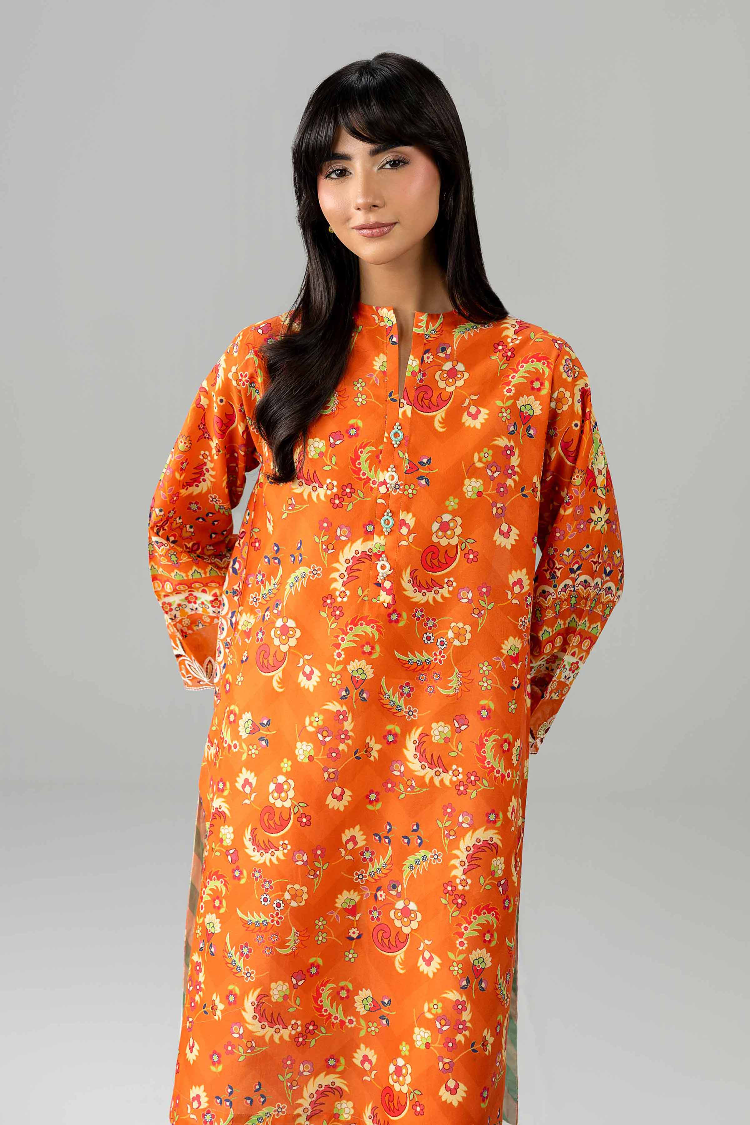 2 Piece - Printed Embroidered Suit - PE26-590 - Image 6