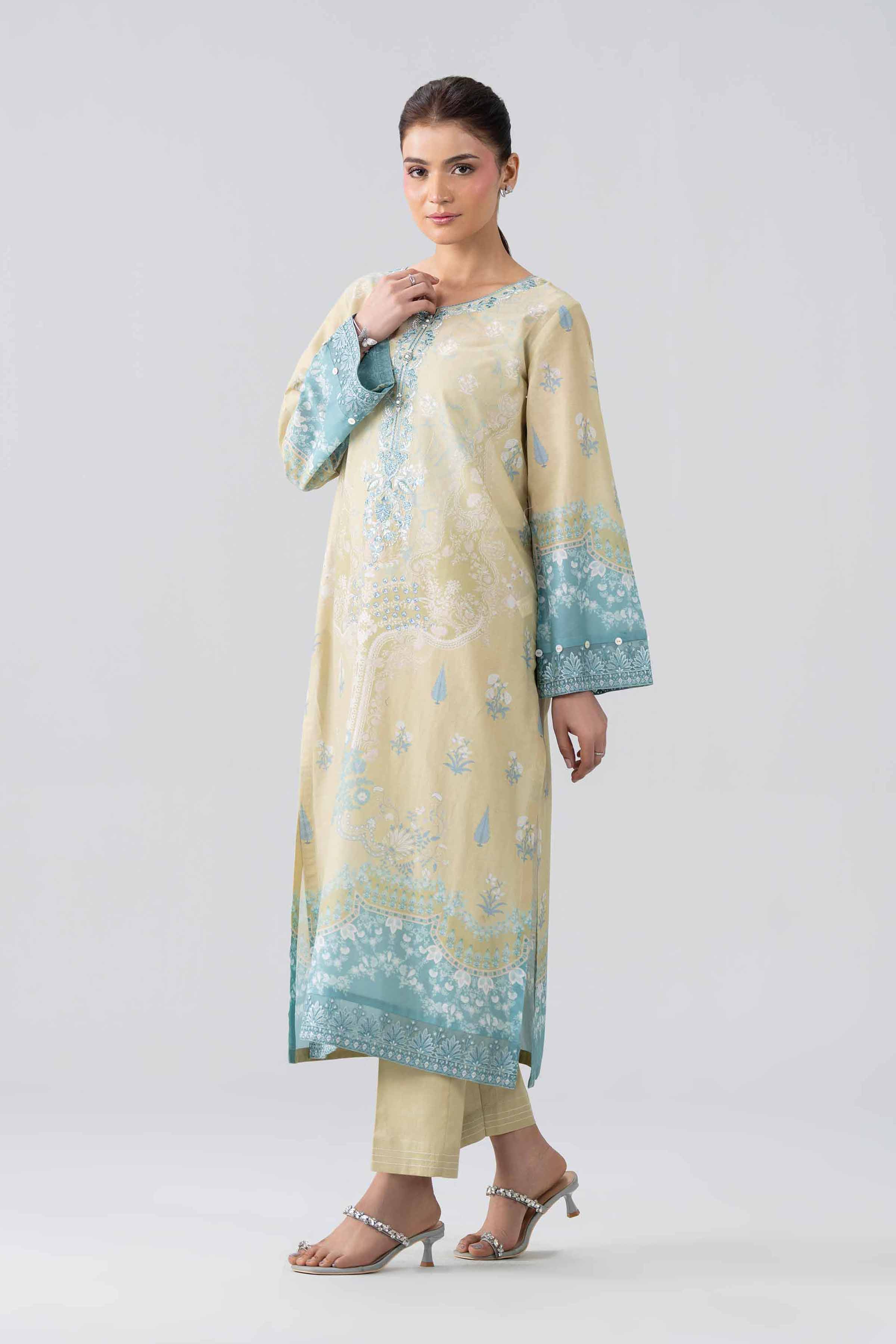 2 Piece - Printed Embroidered Suit - PE26-591 - Image 4