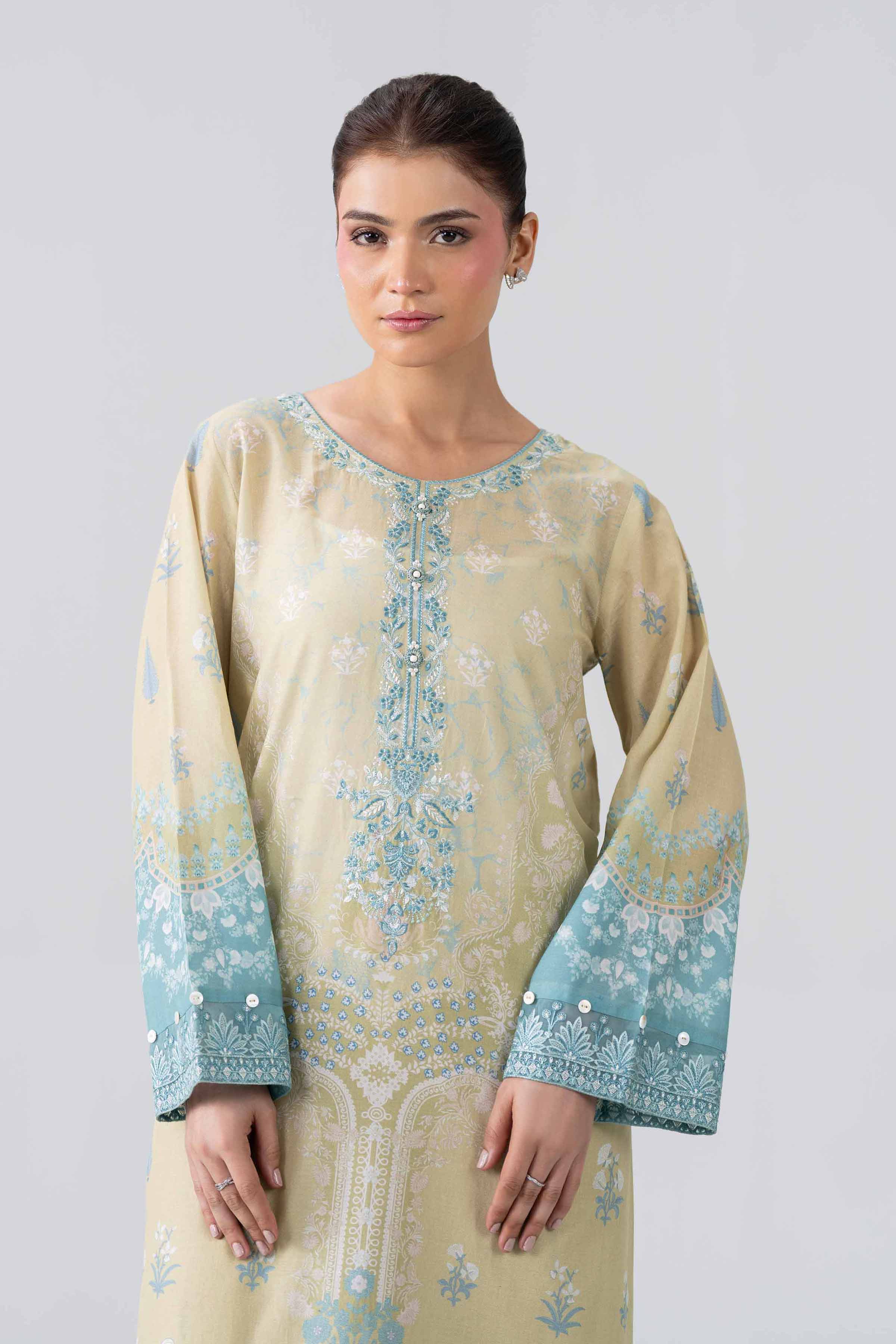 2 Piece - Printed Embroidered Suit - PE26-591 - Image 6