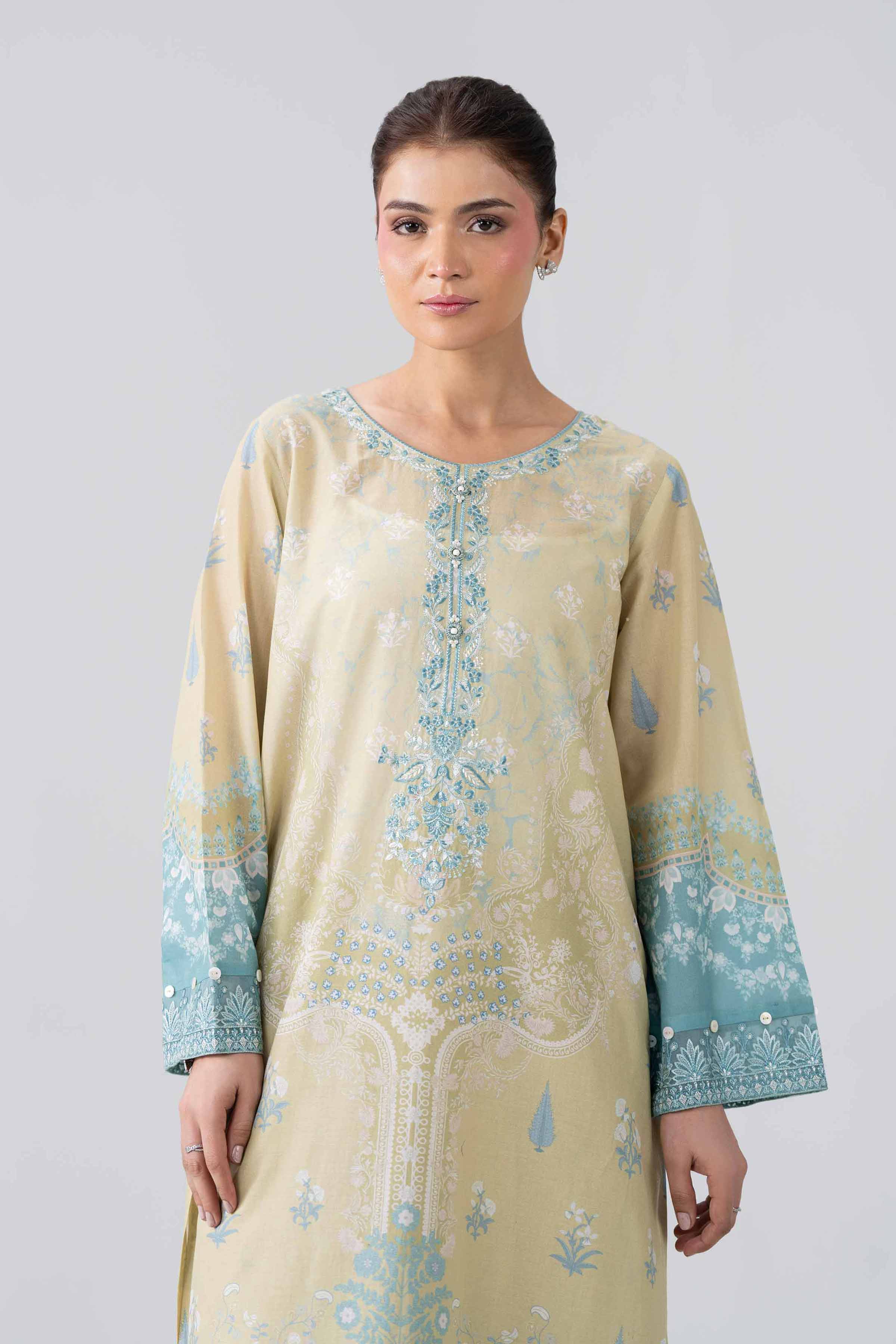 2 Piece - Printed Embroidered Suit - PE26-591 - Image 7