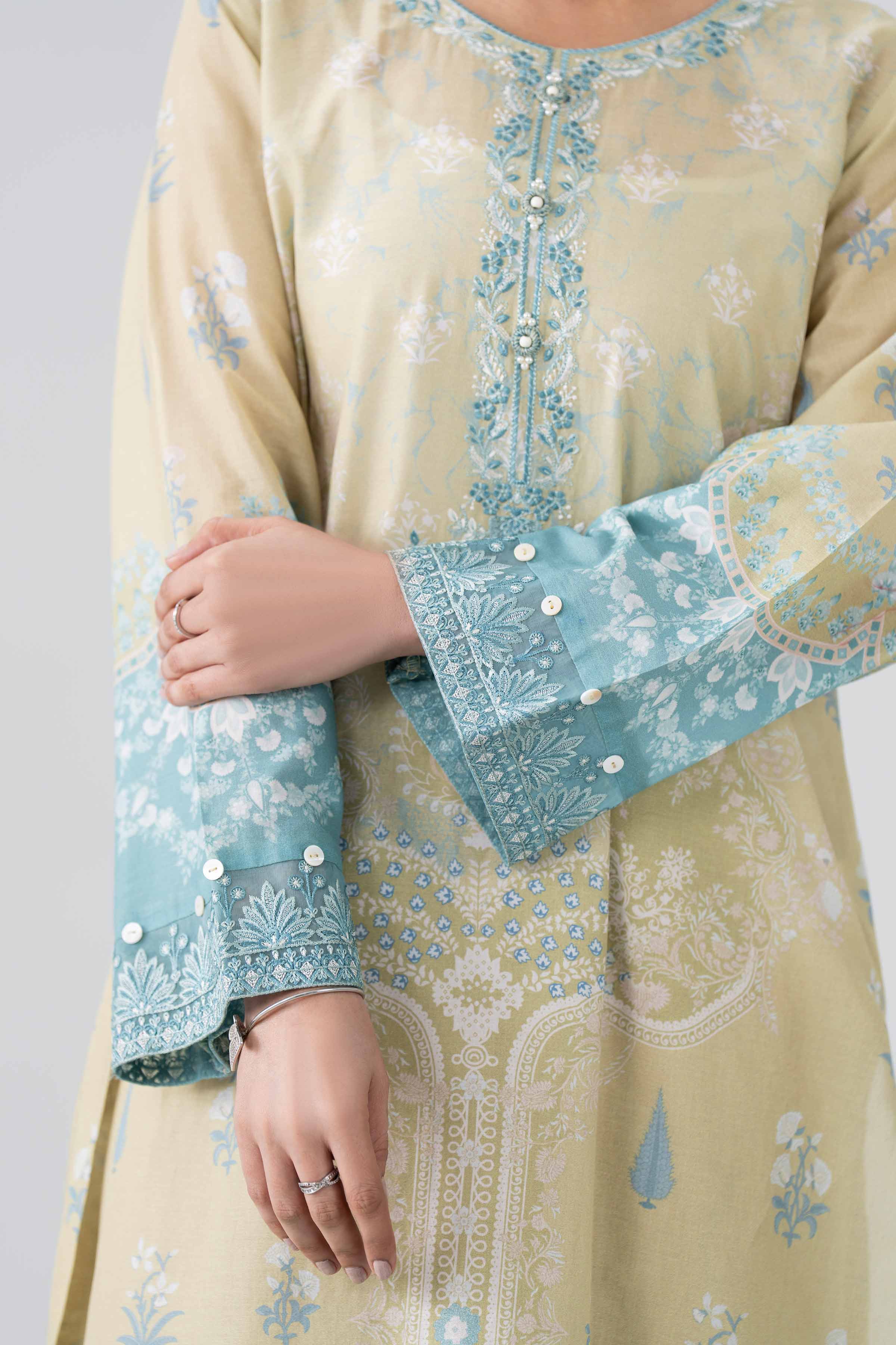 2 Piece - Printed Embroidered Suit - PE26-591 - Image 9
