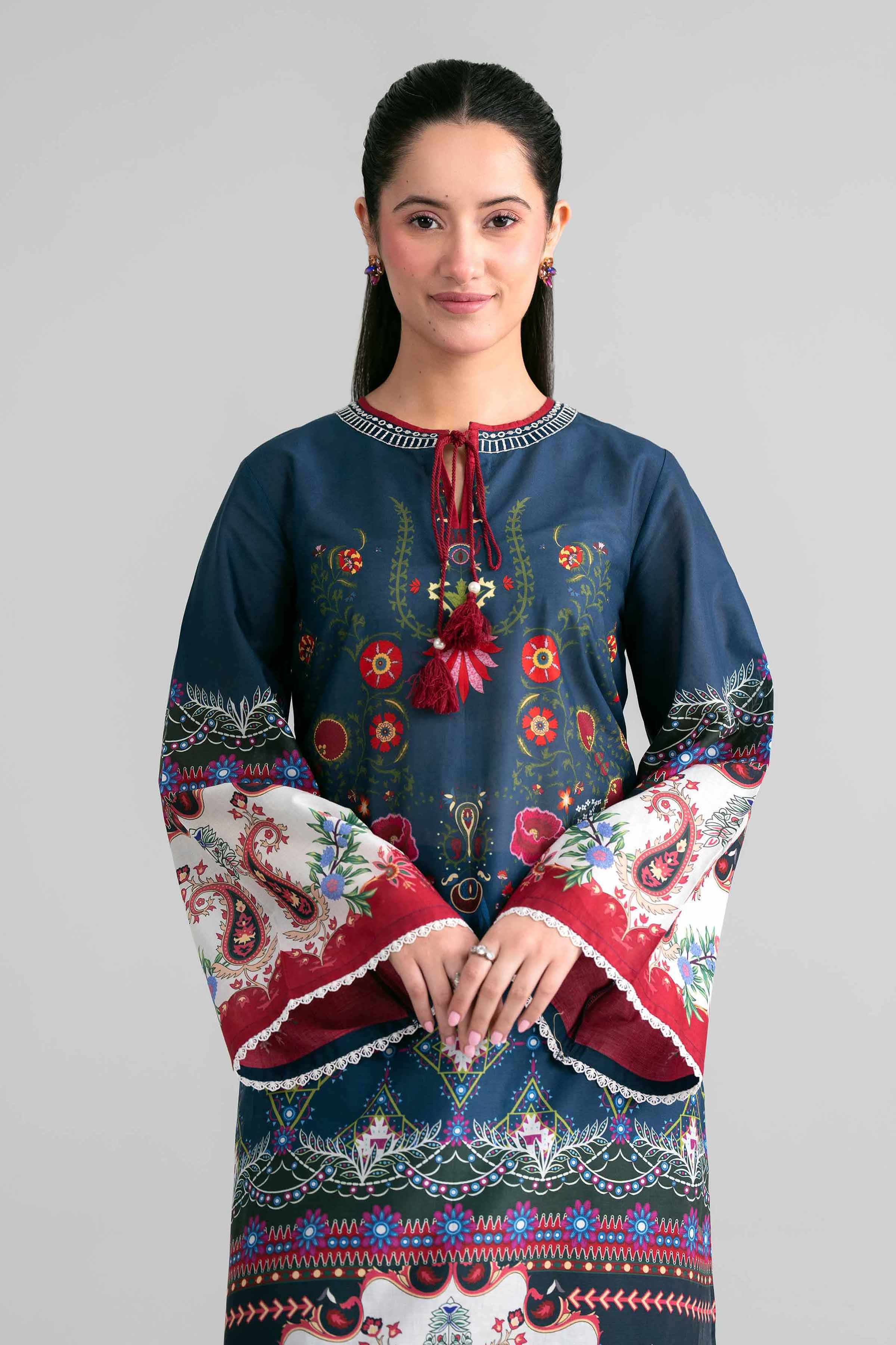 2 Piece - Printed Embroidered Suit - PE26-592 - Image 2