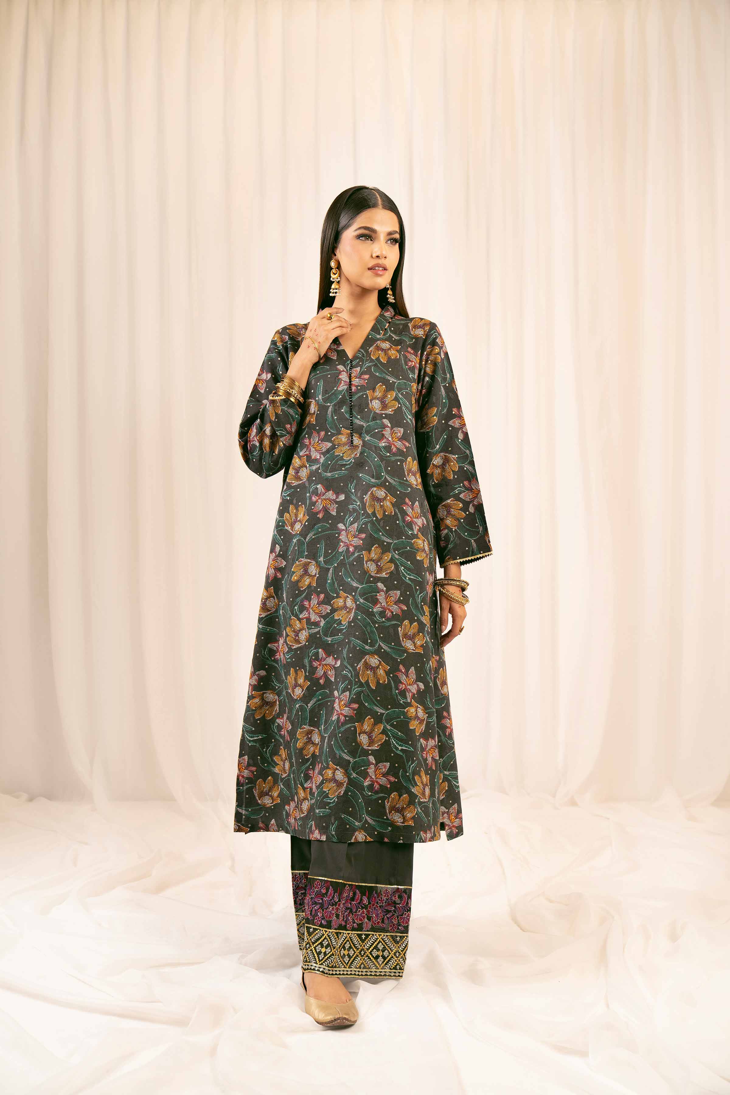 2 Piece - Printed Embroidered Suit - PFE25-15 - Image 2