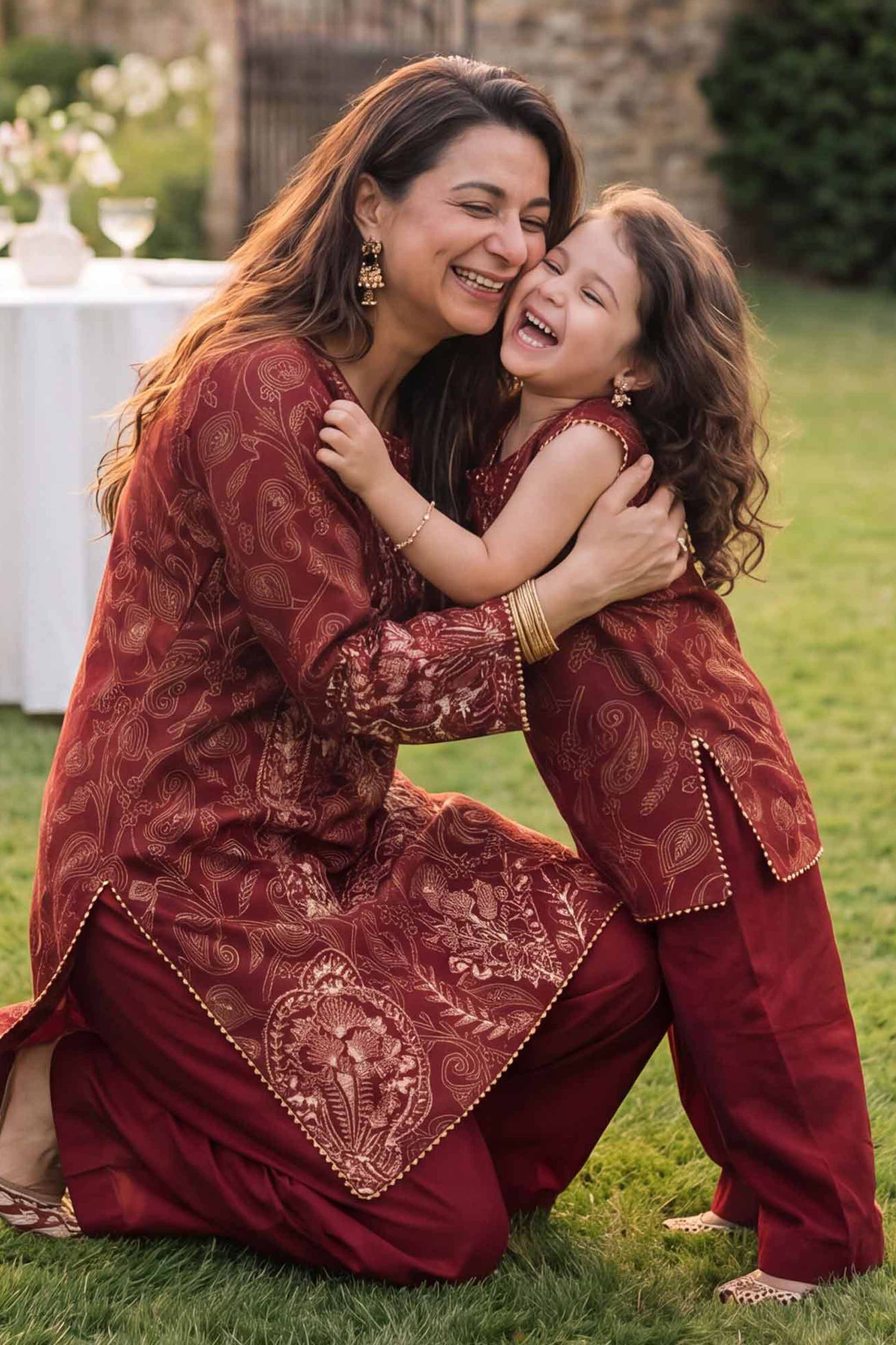 2 Piece - Printed Embroidered Suit - PMD26-01 M - Image 2