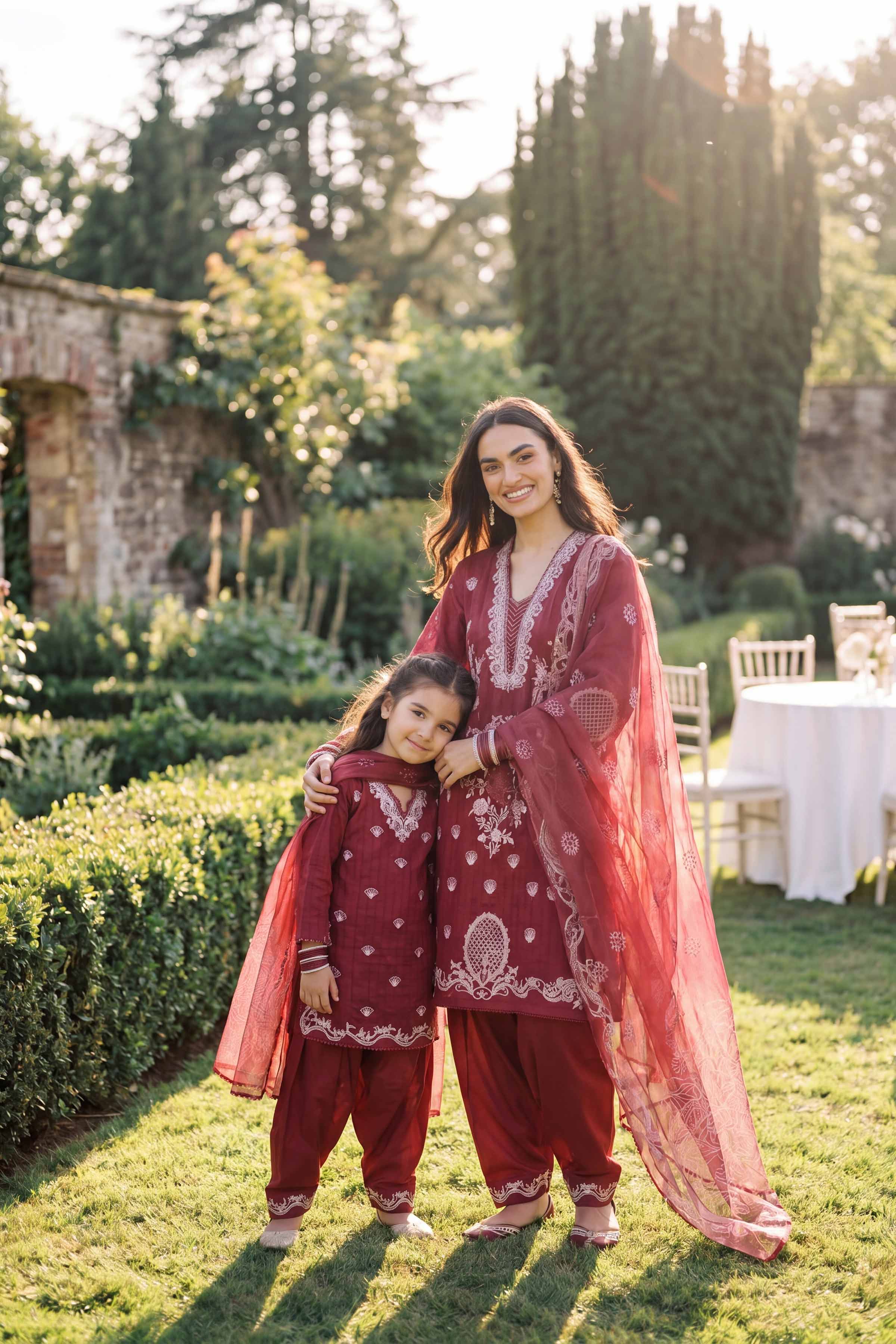 3 Piece - Embroidered Suit - PMD26-34 D - Image 4