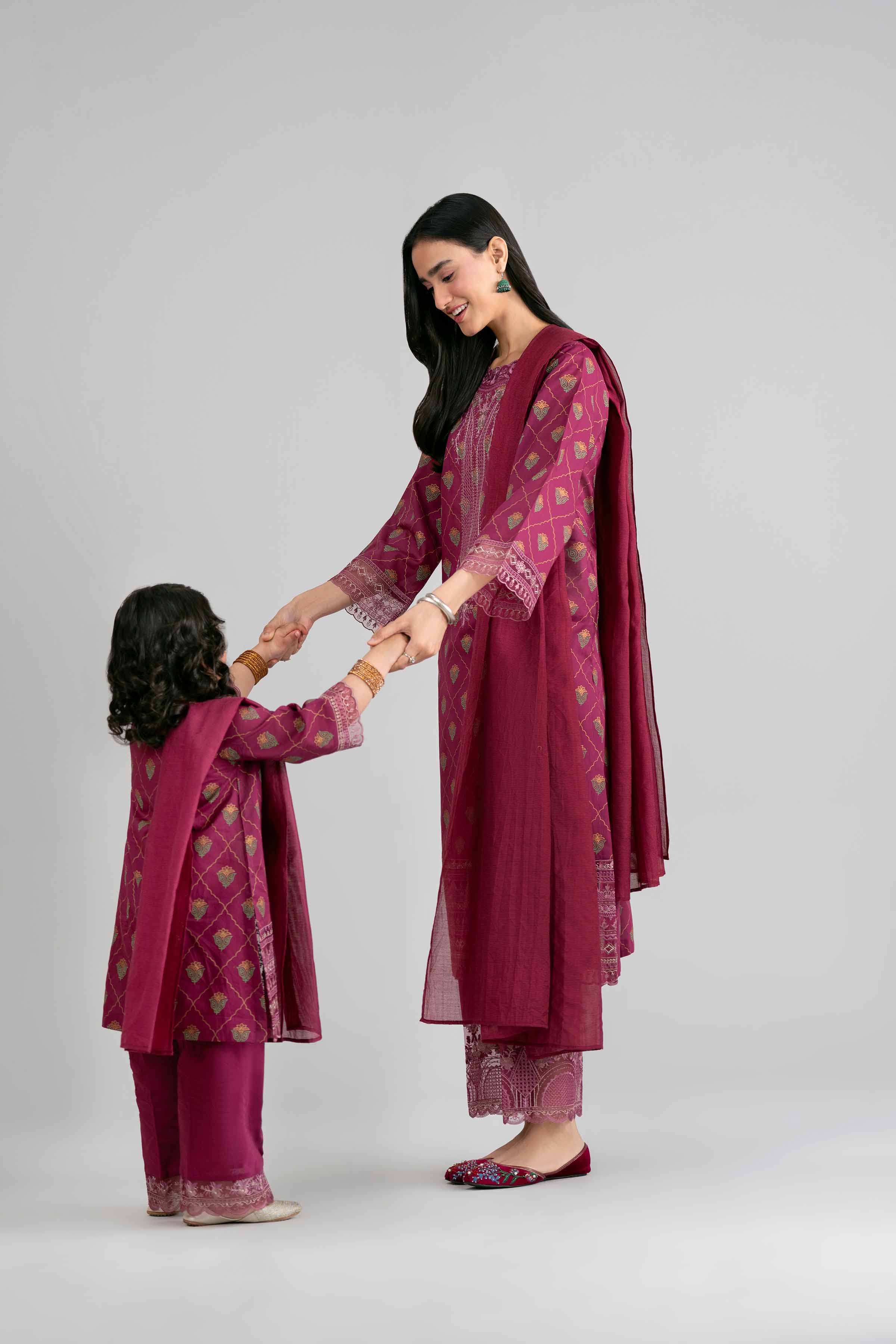 3 Piece - Printed Embroidered Suit - PMD26-41 M - Image 4