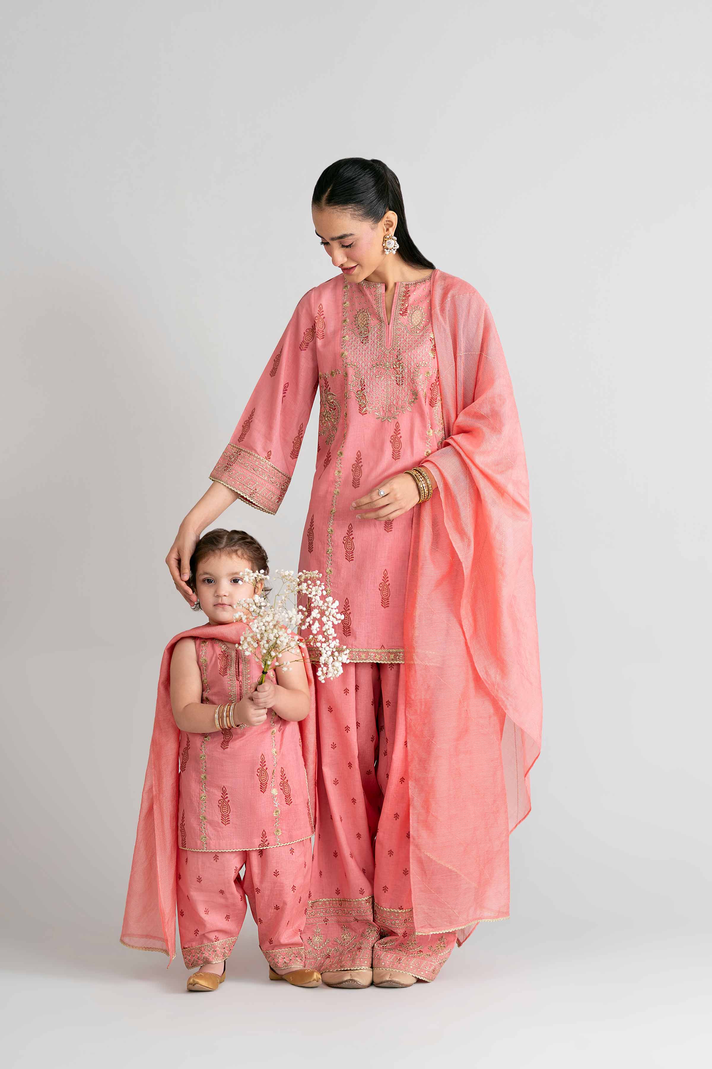 3 Piece - Printed Embroidered Suit - PMD26-42 M - Image 3