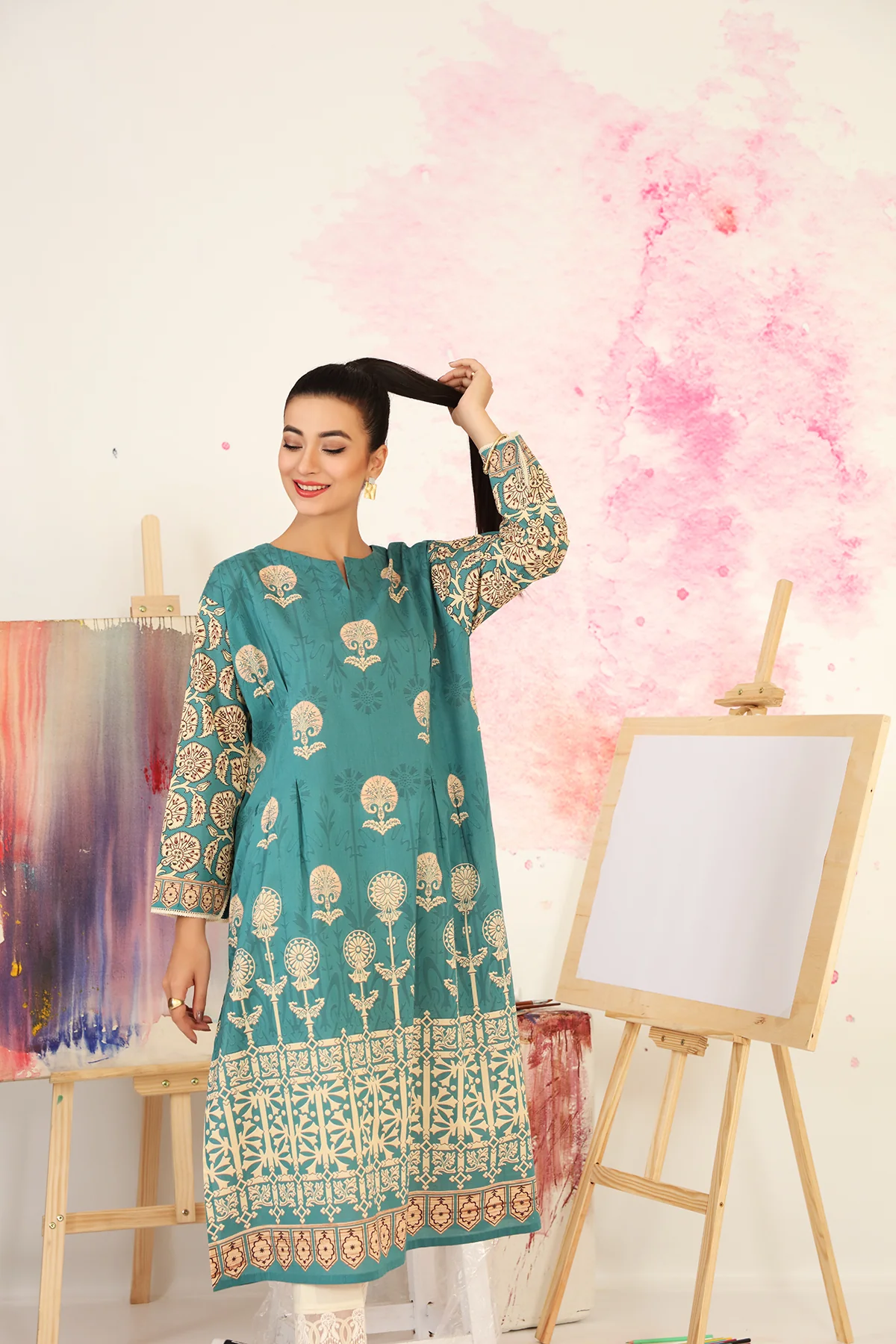 PS21-76-Straight Loose Shirt With Pleats - Image 3