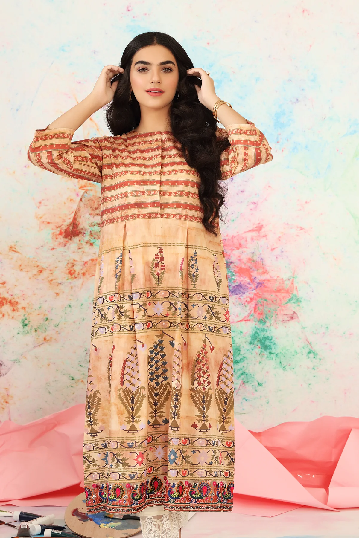 PS21-78-Embroidered And Printed Lawn Shirt - Image 3