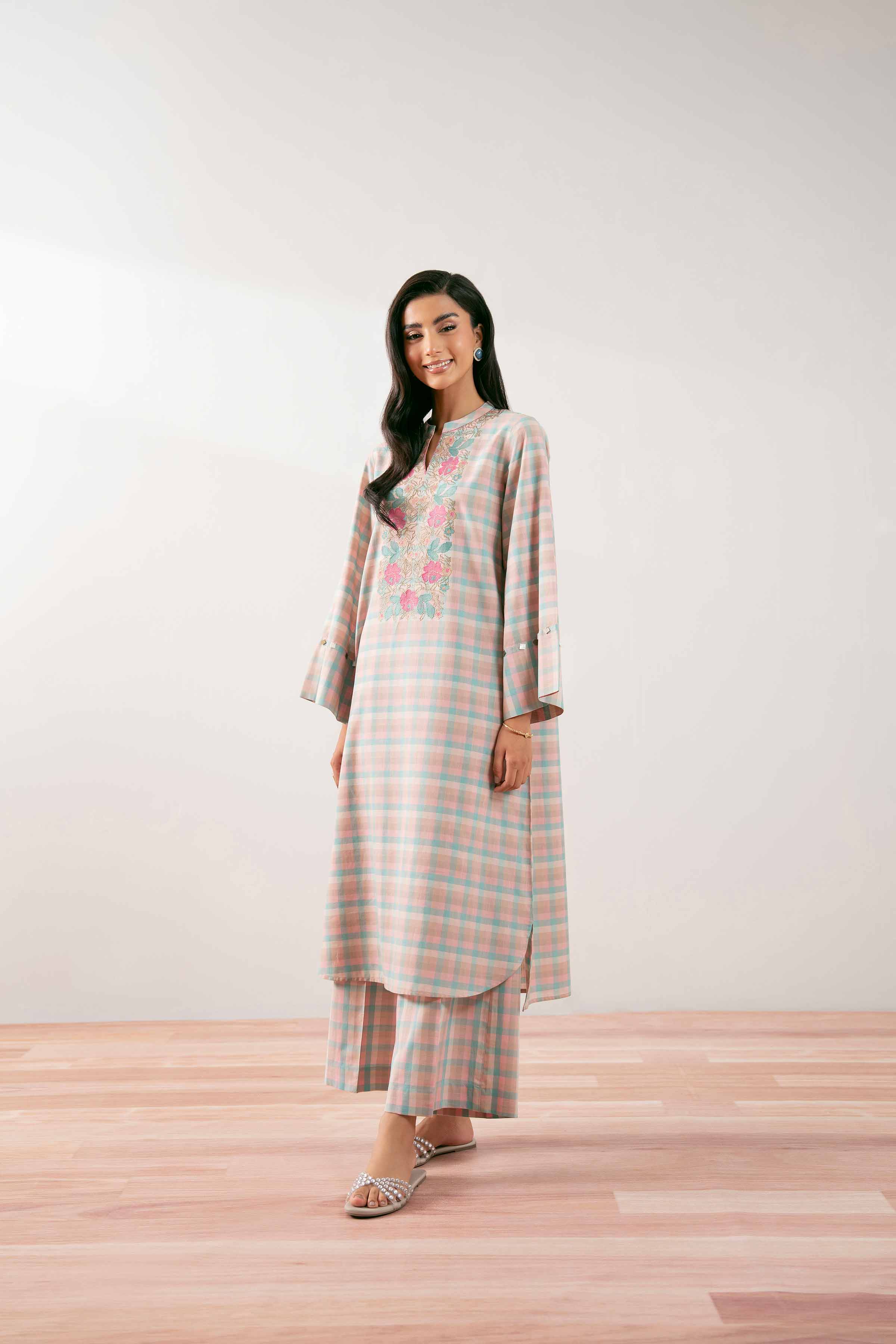 2 Piece - Embroidered Suit - PS25-66 - Image 4