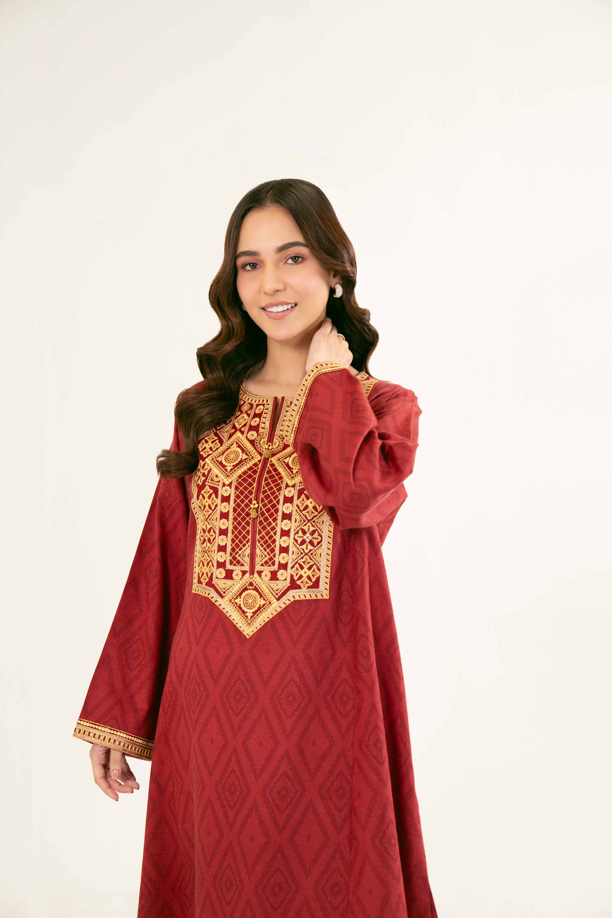 2 Piece - Printed Embroidered Suit - PW24-221 - Image 12