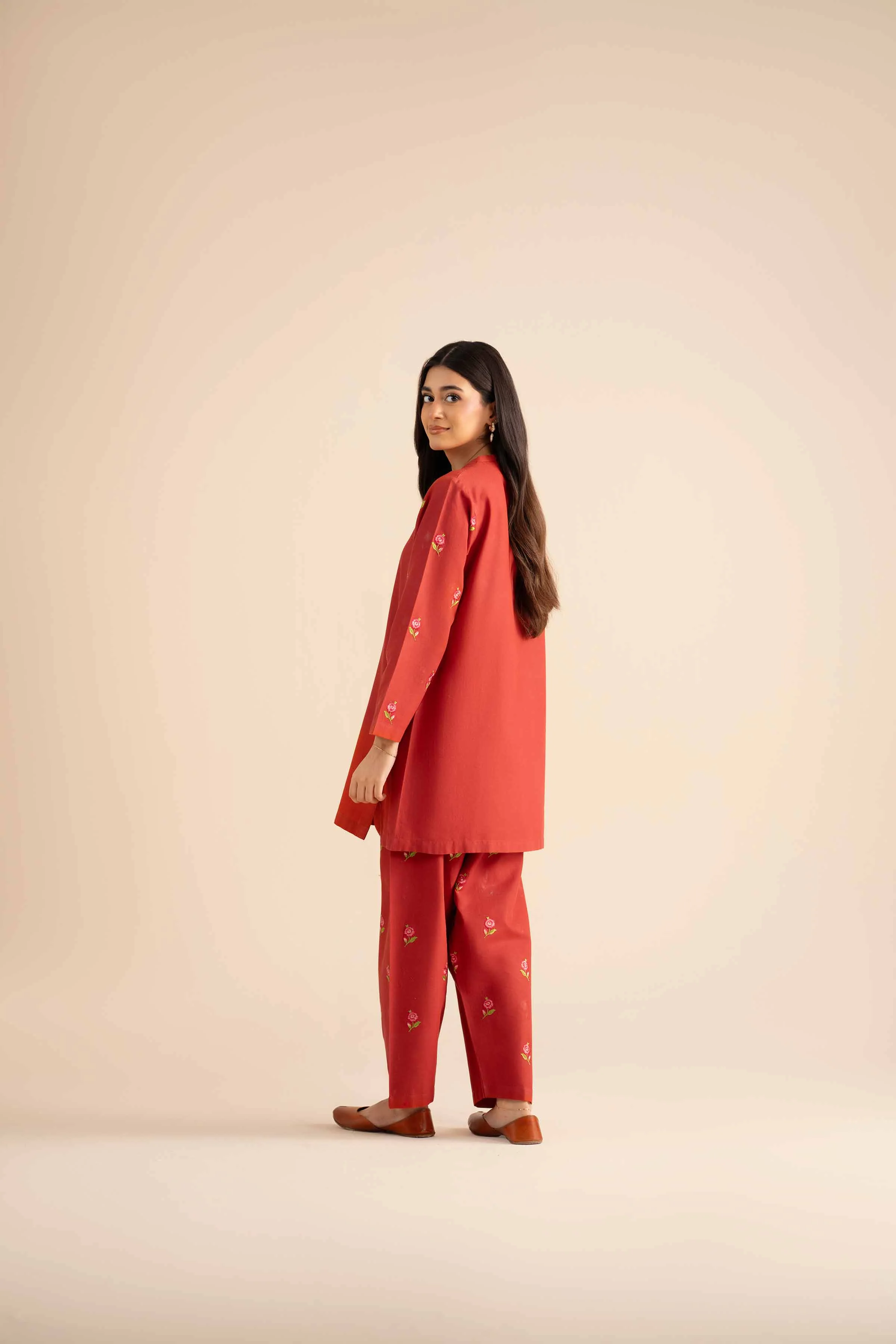 2 Piece - Embroidered Suit - PW25-239 - Image 3
