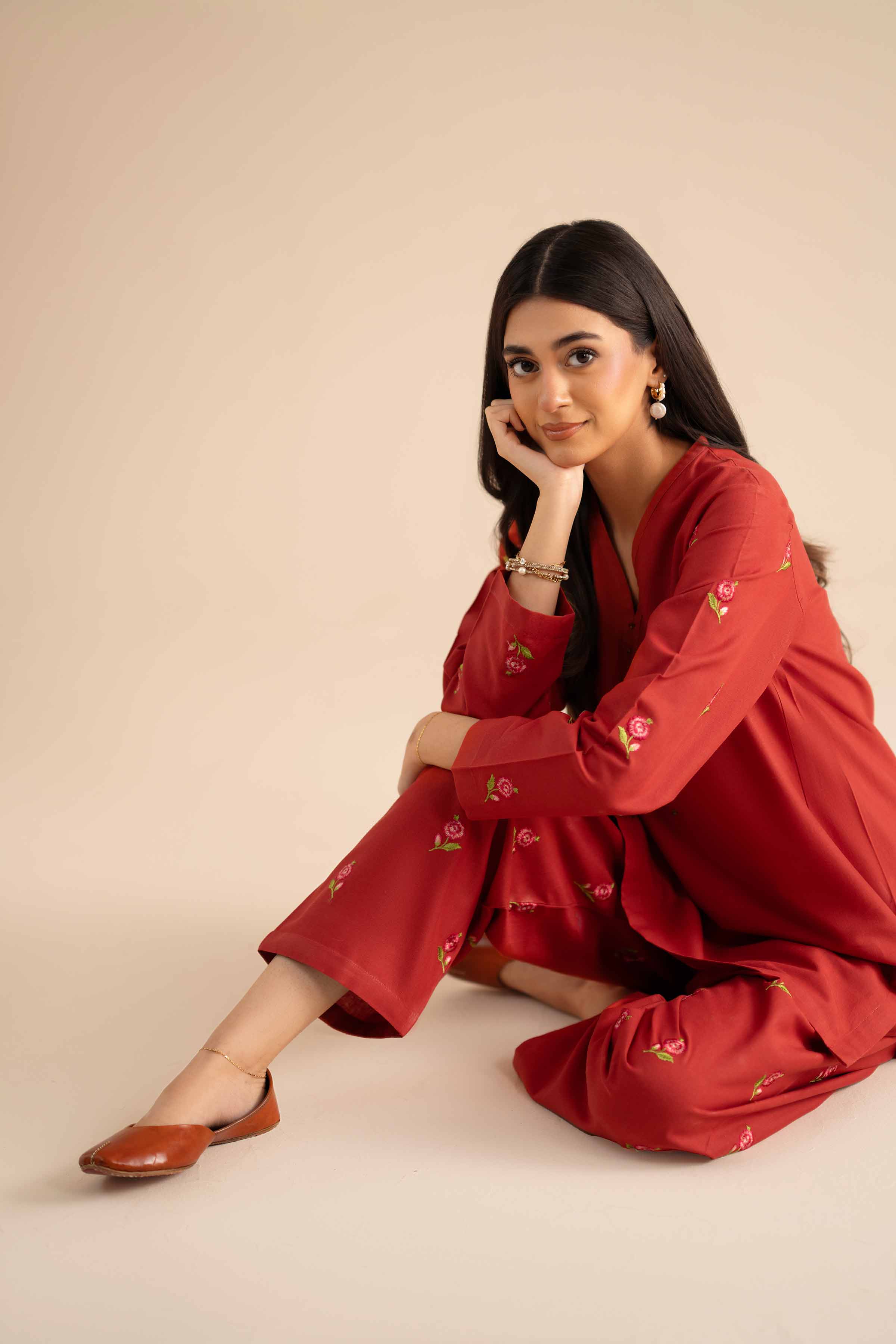 2 Piece - Embroidered Suit - PW25-239 - Image 6