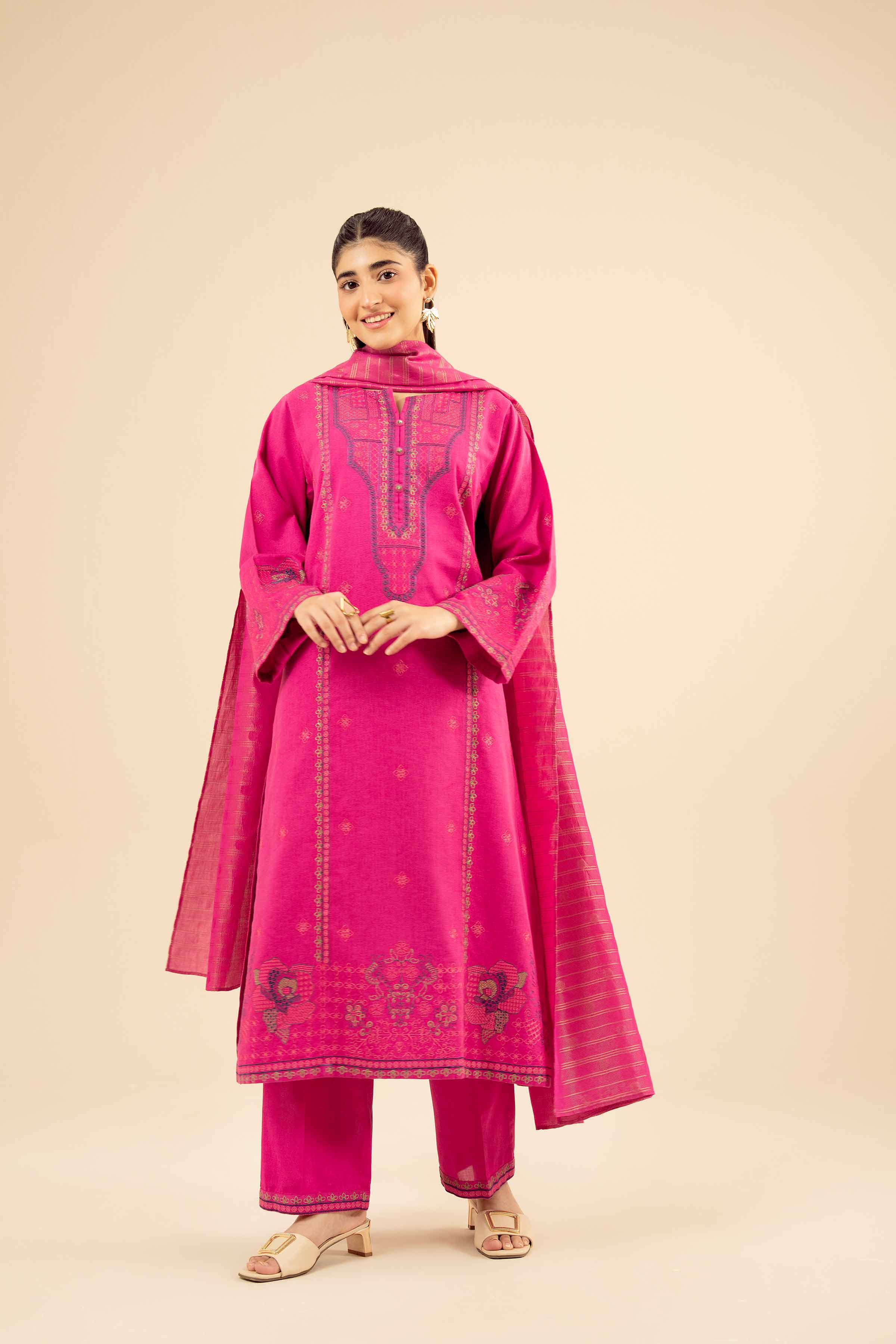 3 Piece - Embroidered Suit - PW25-416 - Image 5