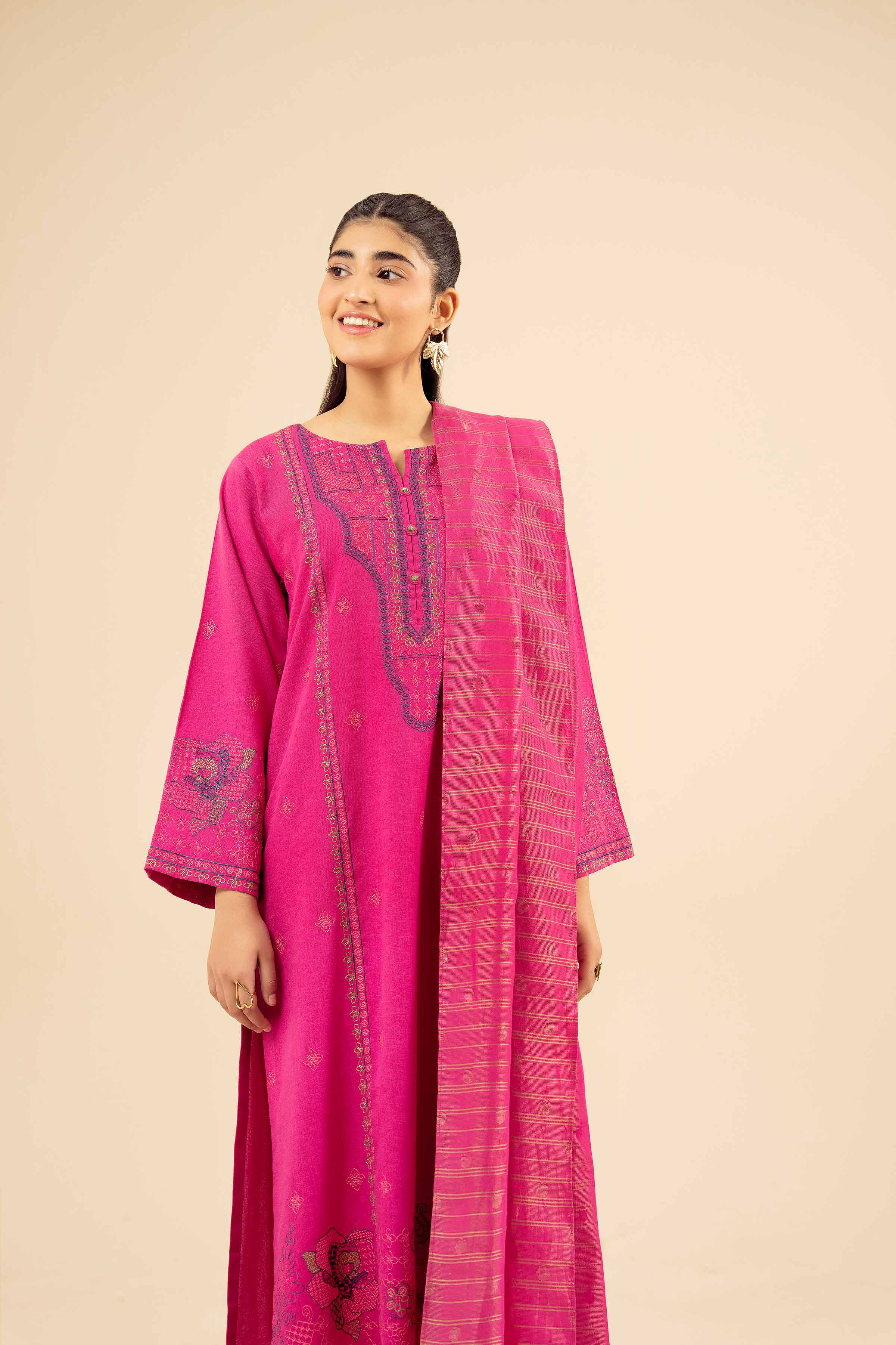 3 Piece - Embroidered Suit - PW25-416 - Image 6