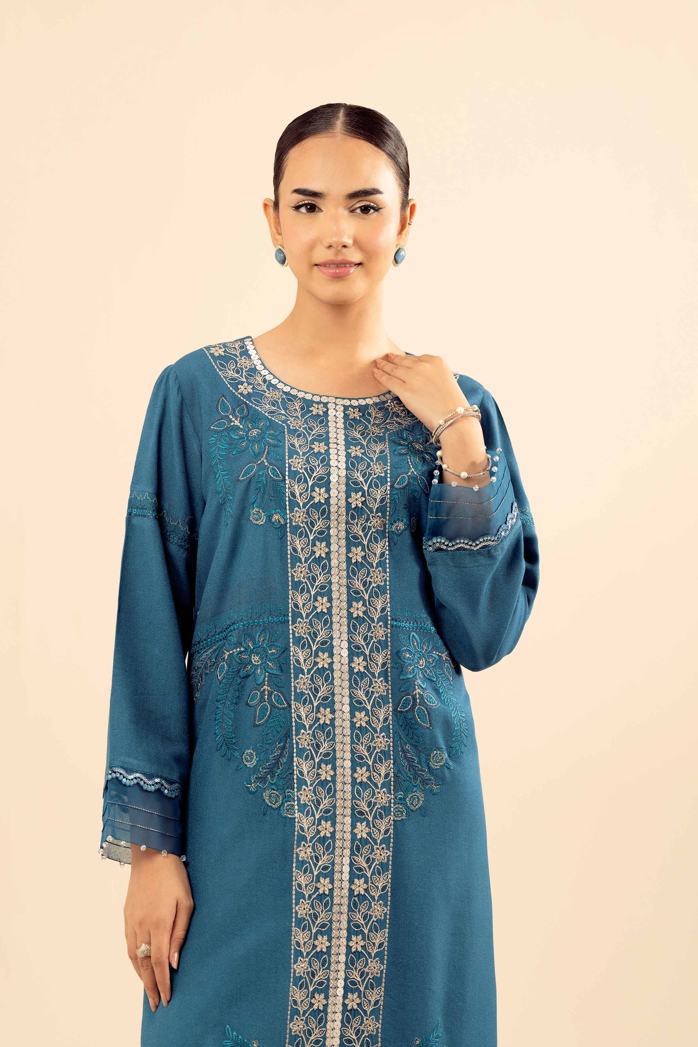 2 Piece - Embroidered Suit - PW25-575 - Image 5