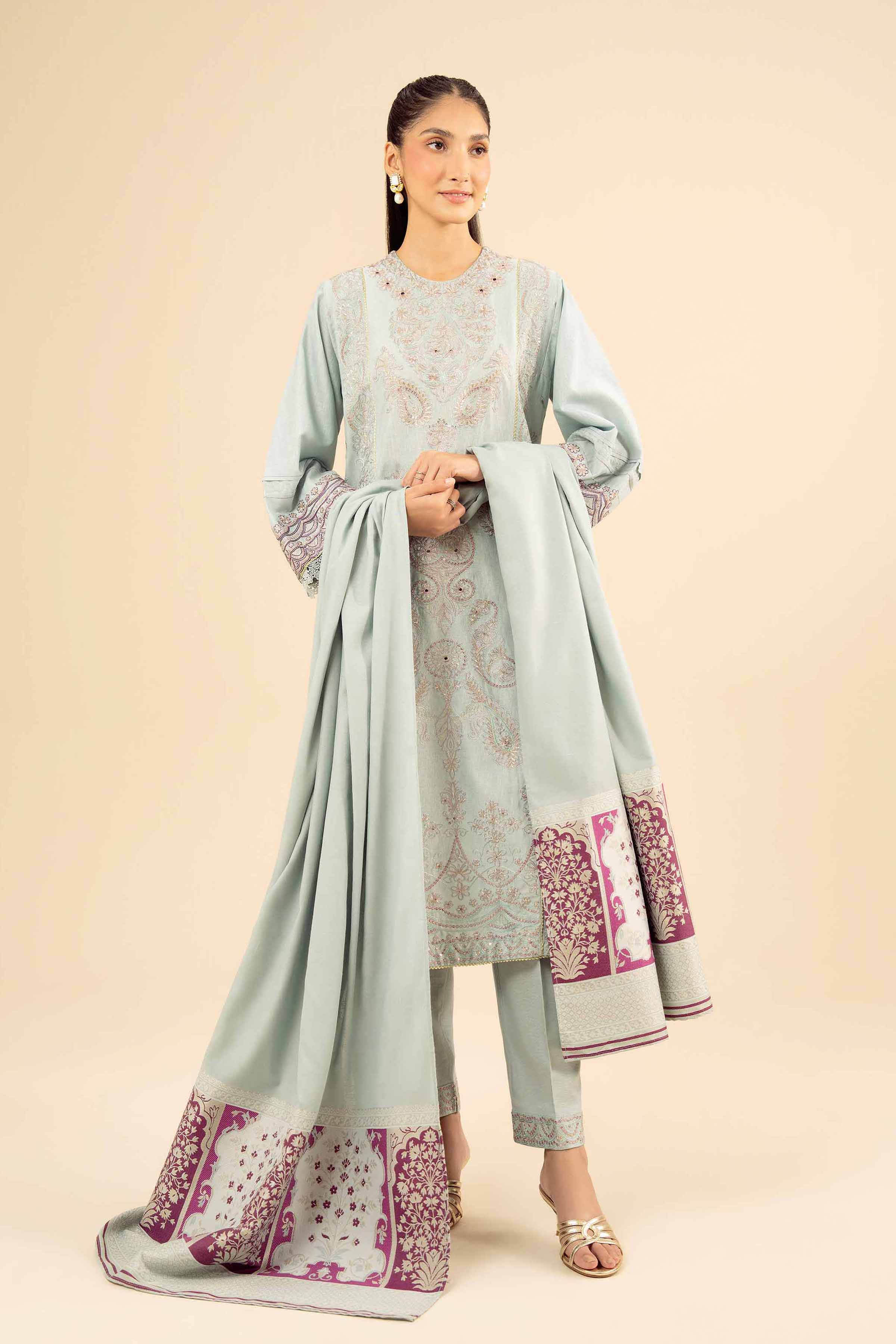 3 Piece - Embroidered Suit - PW25-88 - Image 2