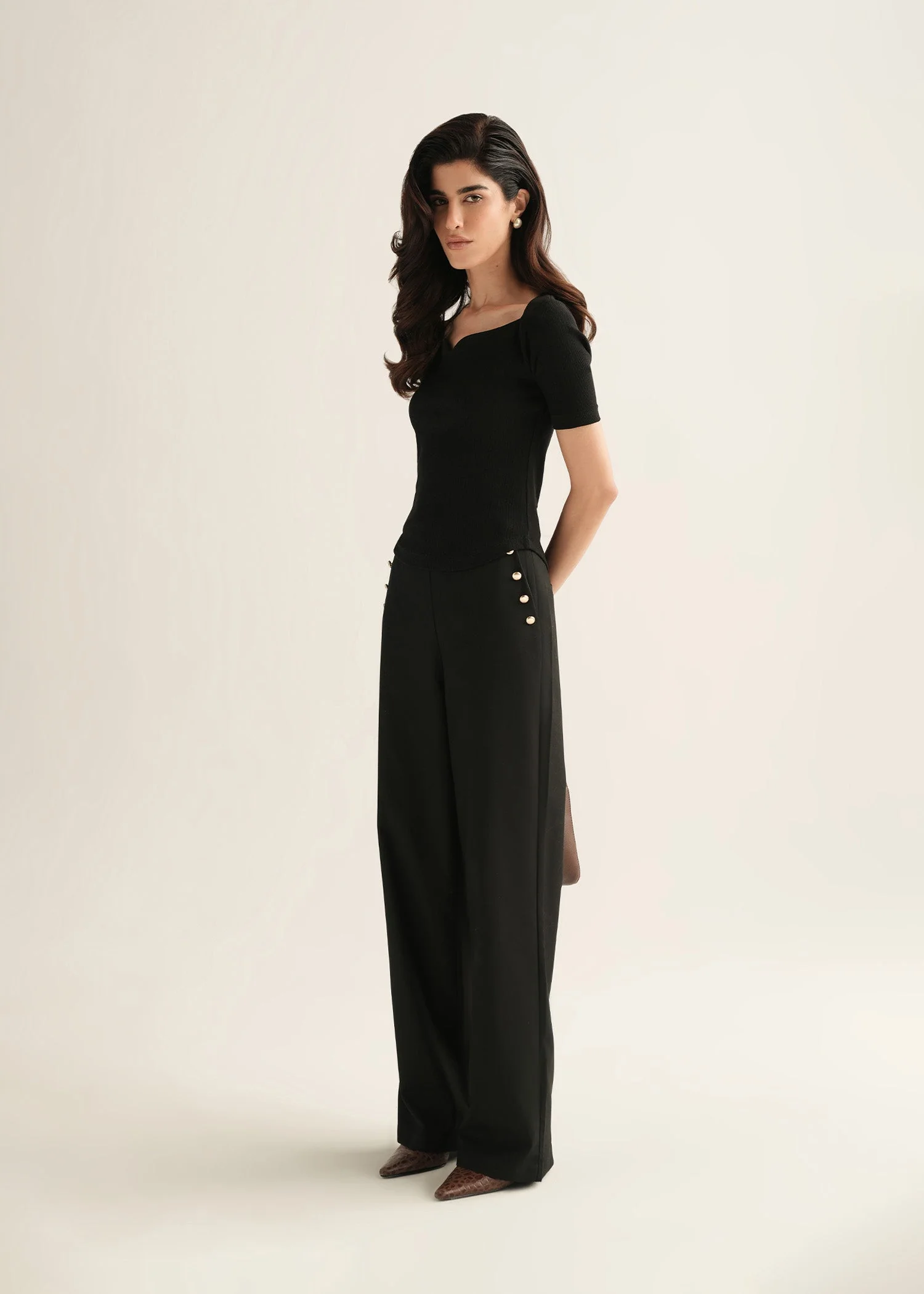 Tailored Pants With Metal Buttons - KOA